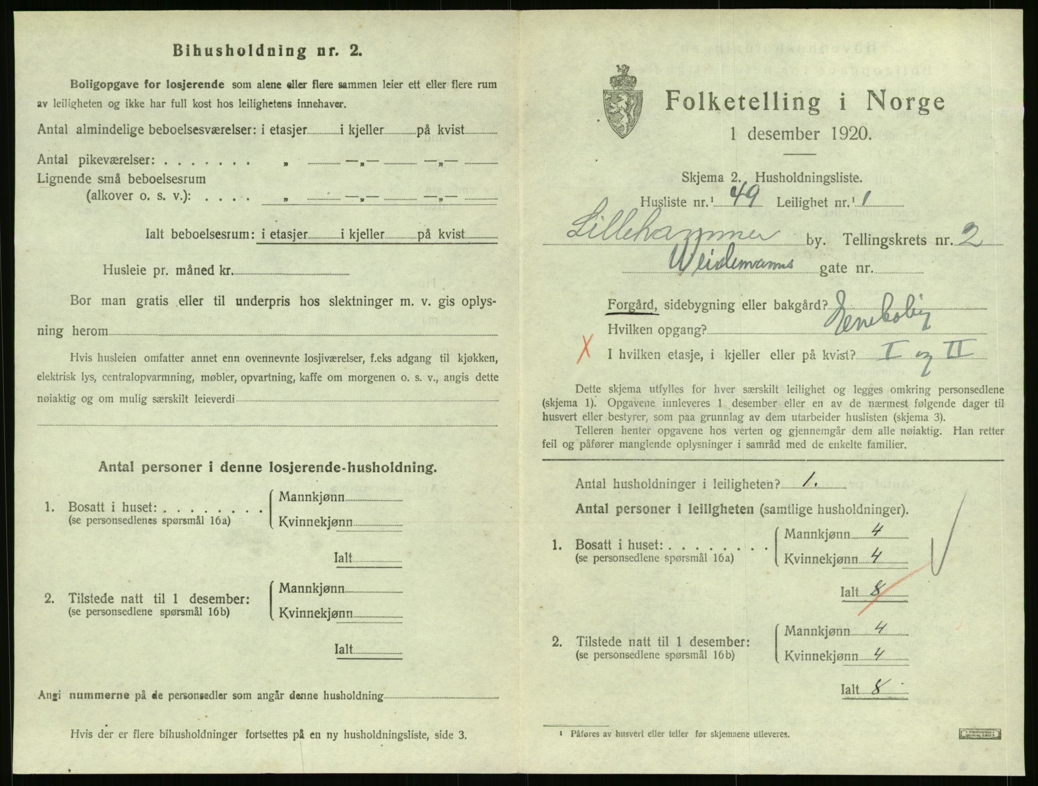 SAH, Folketelling 1920 for 0501 Lillehammer kjøpstad, 1920, s. 1678