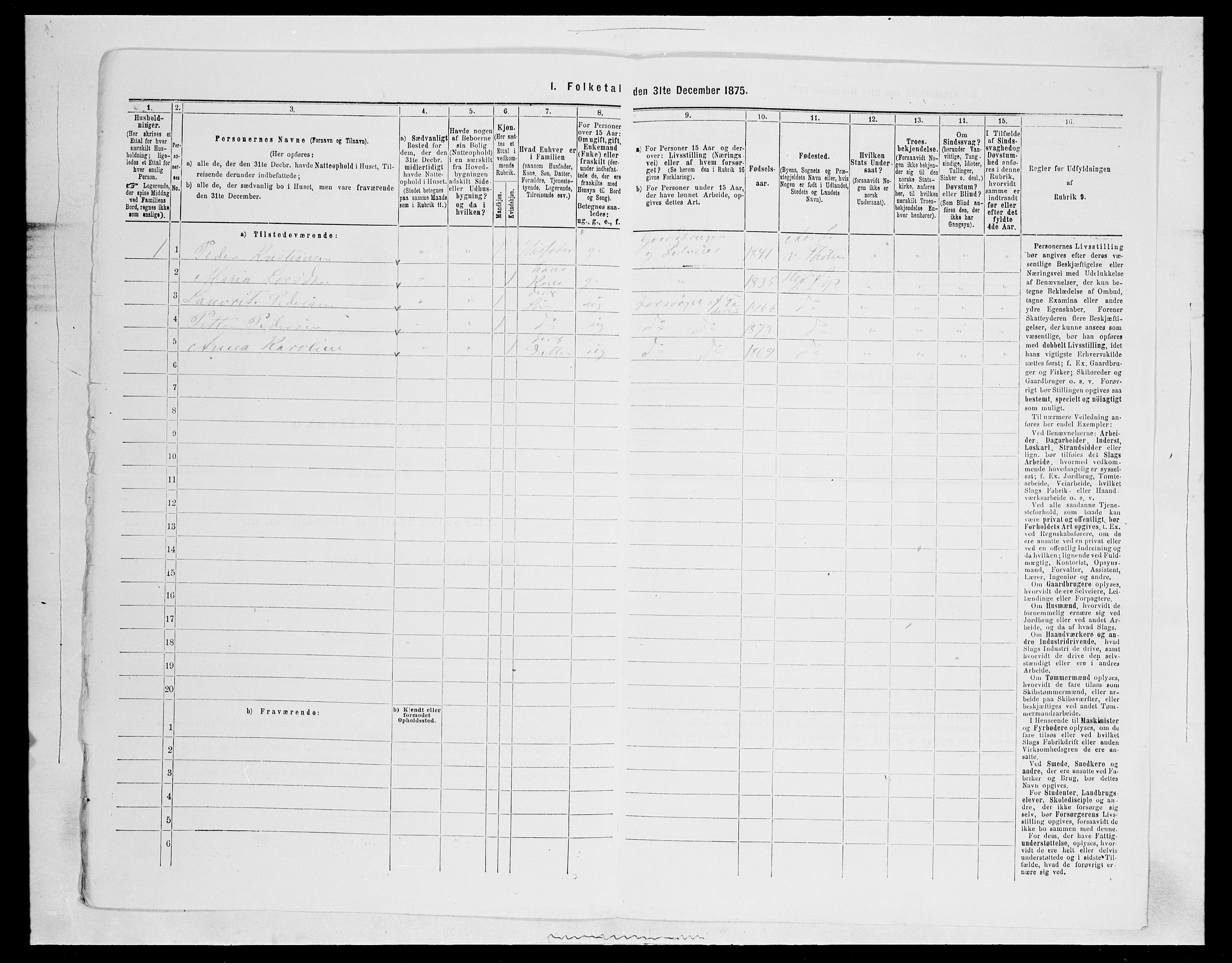 SAH, Folketelling 1875 for 0536P Søndre Land prestegjeld, 1875, s. 1010