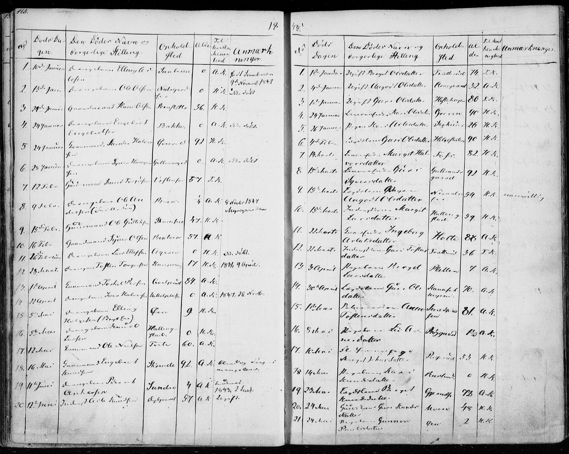 Ål kirkebøker, SAKO/A-249/F/Fa/L0005: Ministerialbok nr. I 5, 1825-1848, s. 165