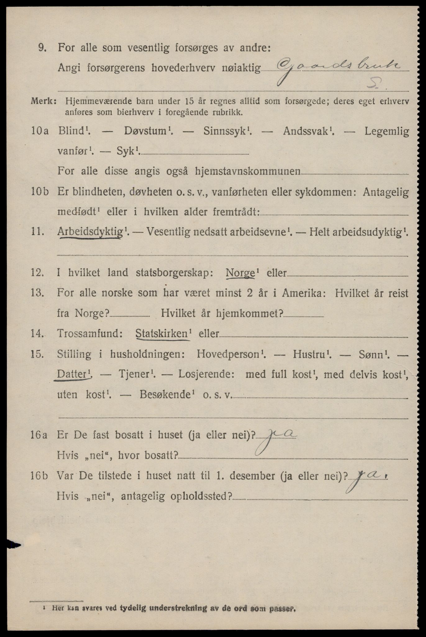 SAST, Folketelling 1920 for 1136 Sand herred, 1920, s. 1880