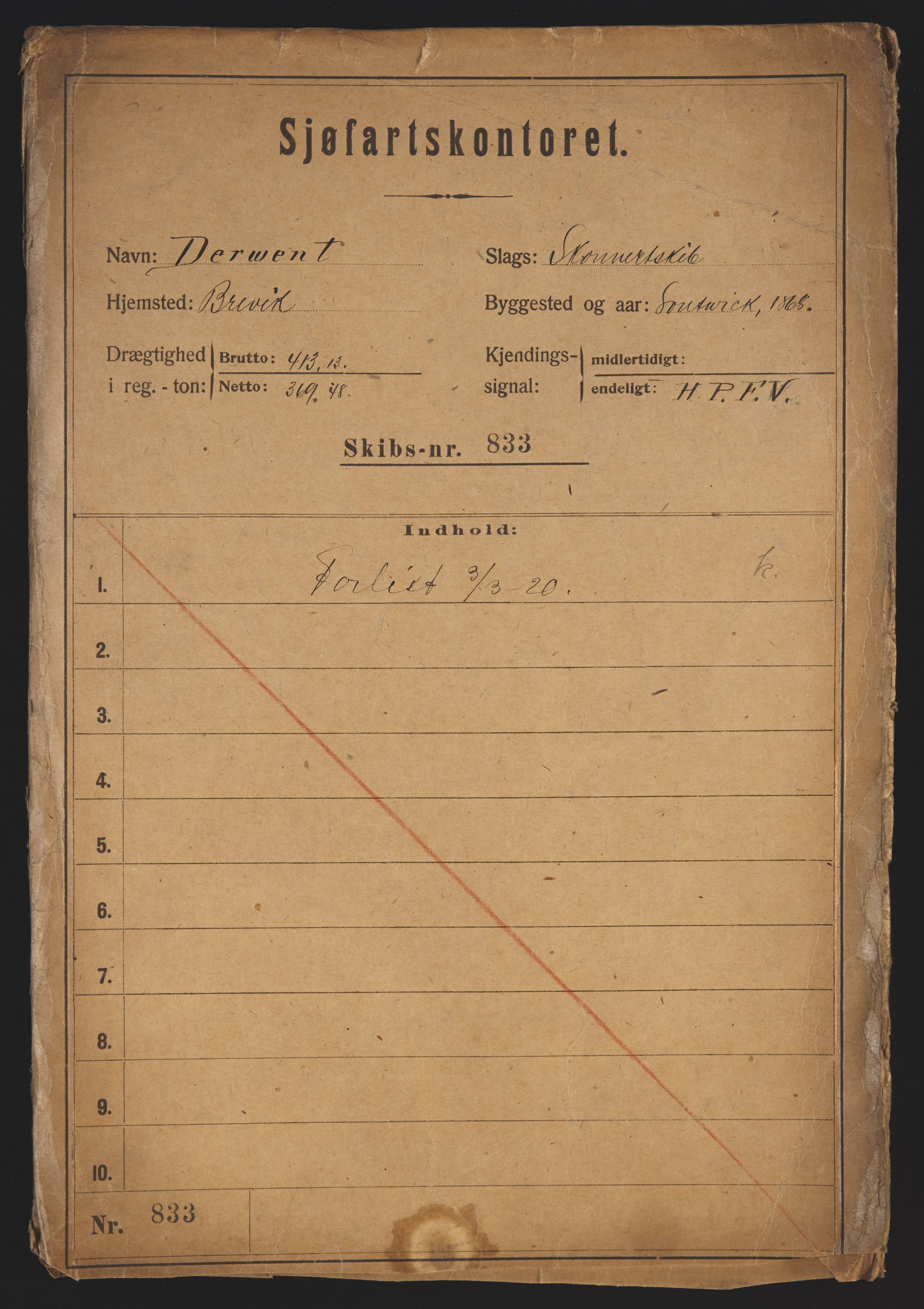 Sjøfartsdirektoratet med forløpere, skipsmapper slettede skip, AV/RA-S-4998/F/Fa/L0238: --, 1868-1925, s. 107