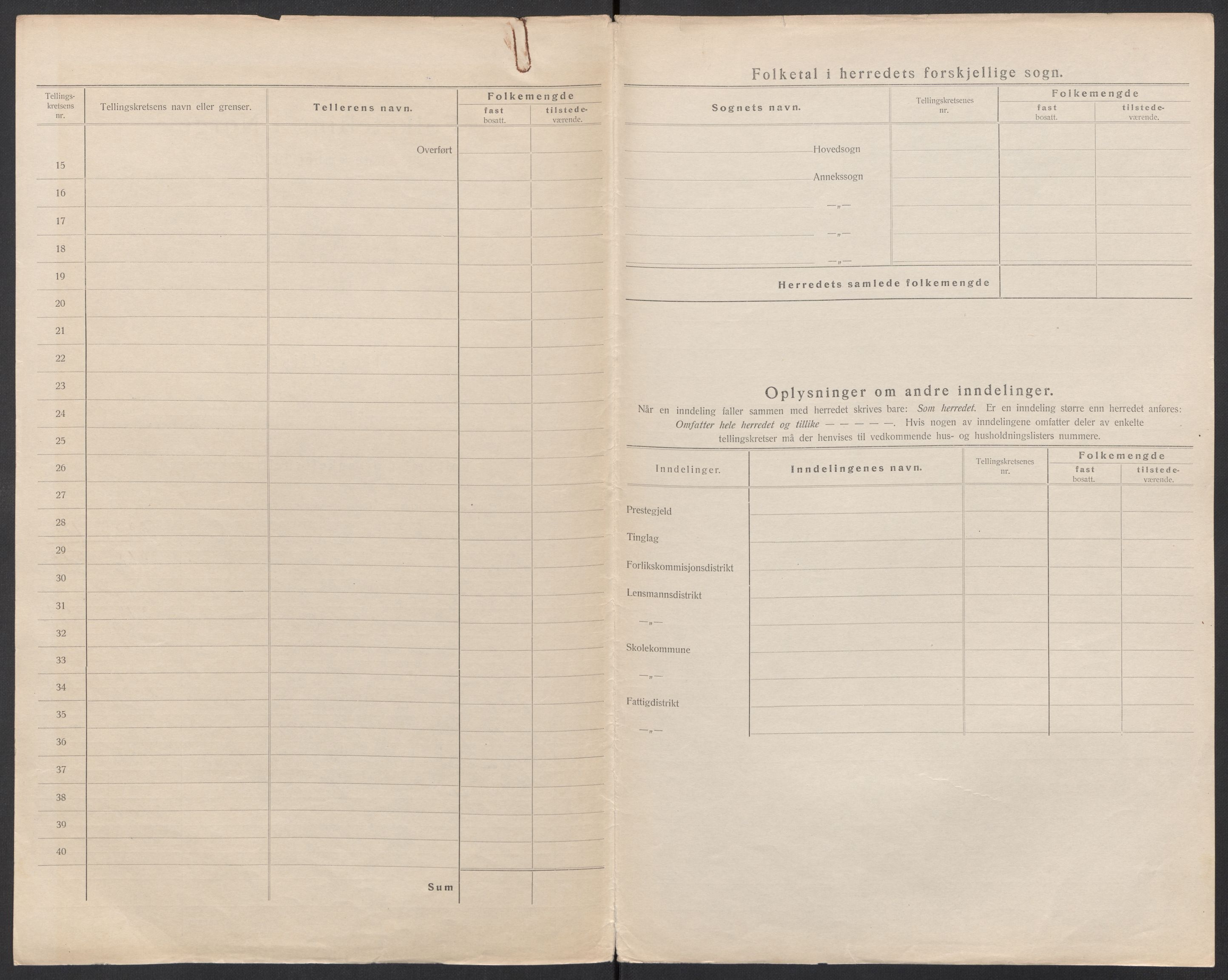 SAT, Folketelling 1920 for 1638 Orkdal herred, 1920, s. 6