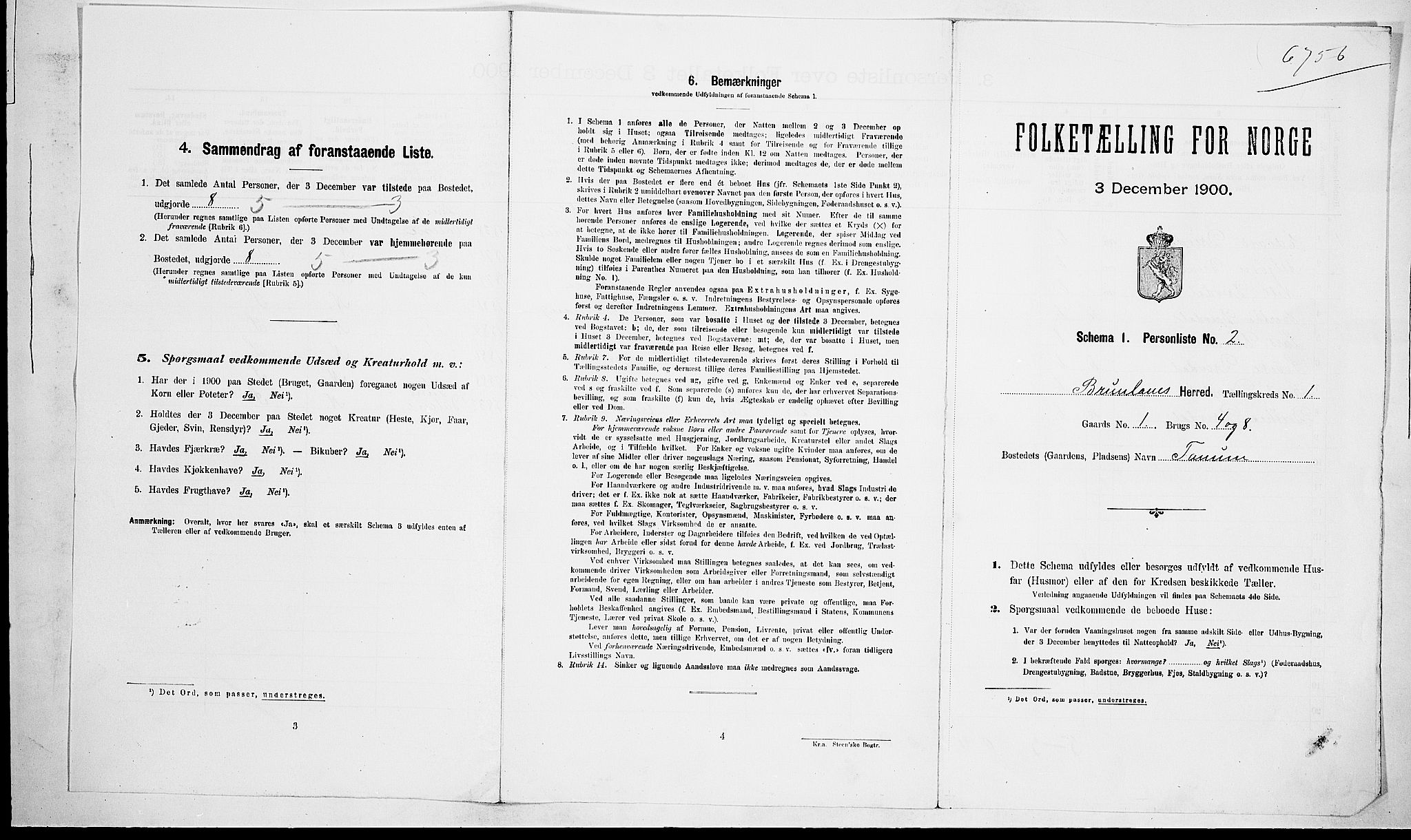 RA, Folketelling 1900 for 0726 Brunlanes herred, 1900, s. 115