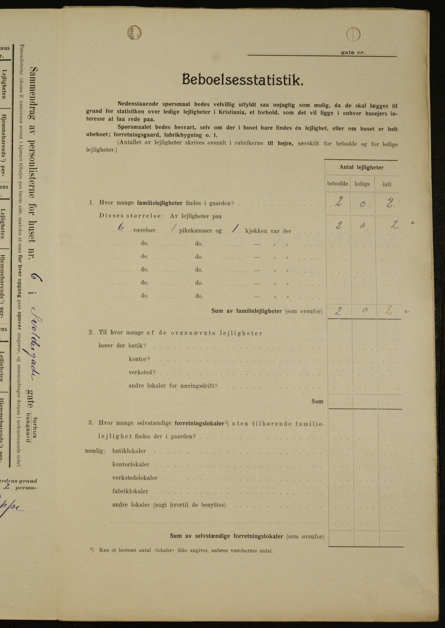 OBA, Kommunal folketelling 1.2.1909 for Kristiania kjøpstad, 1909, s. 96082