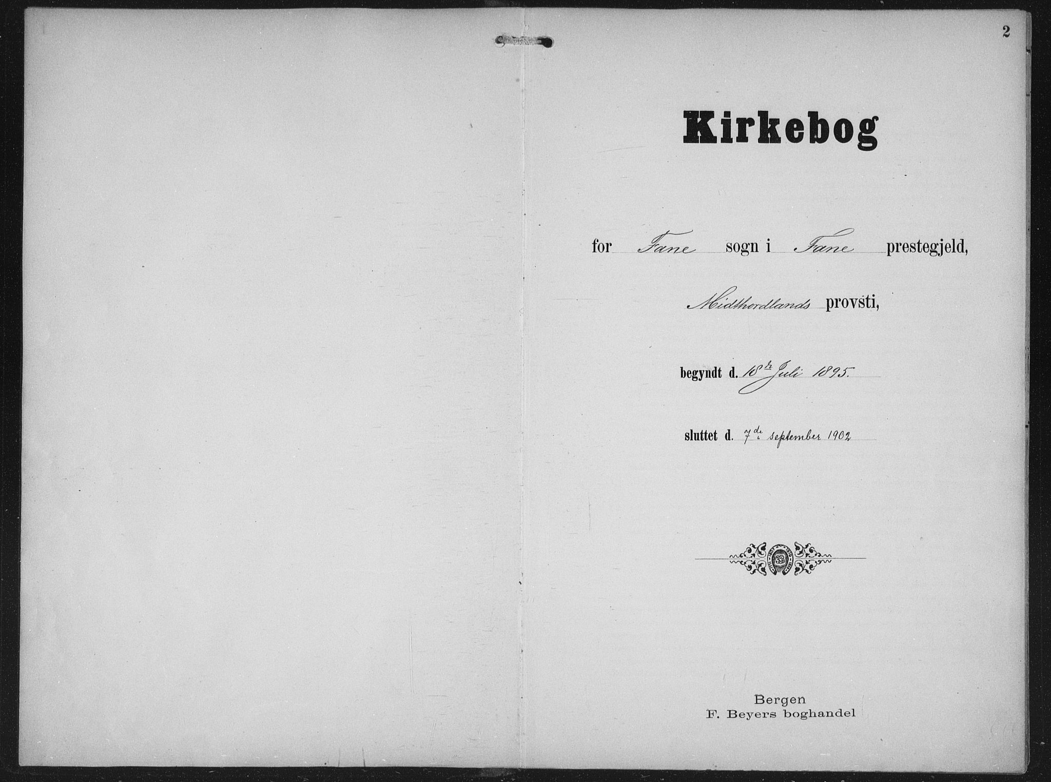 Fana Sokneprestembete, AV/SAB-A-75101/H/Hab/Haba/L0003: Klokkerbok nr. A 3, 1895-1902