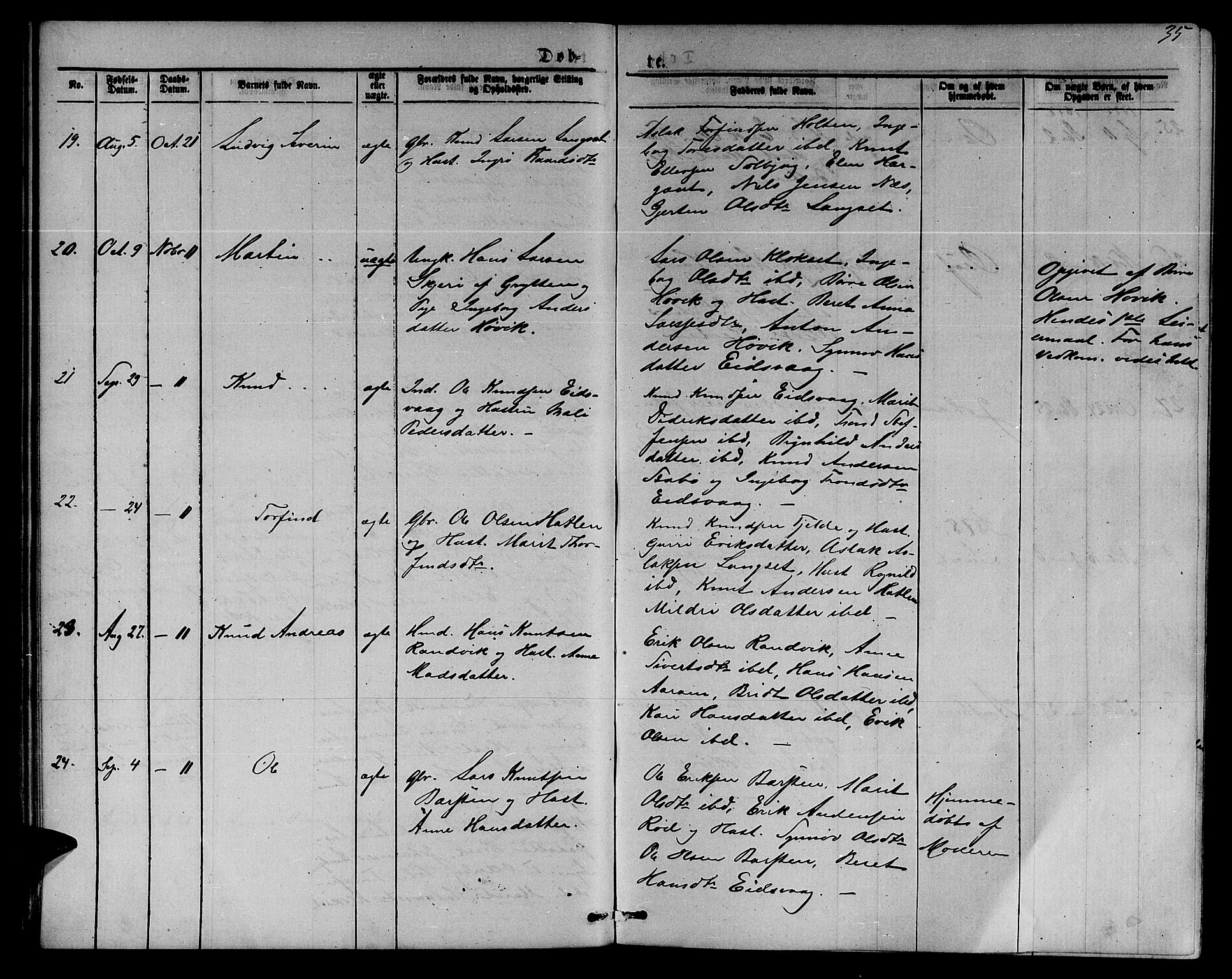 Ministerialprotokoller, klokkerbøker og fødselsregistre - Møre og Romsdal, AV/SAT-A-1454/551/L0630: Klokkerbok nr. 551C02, 1867-1885, s. 35