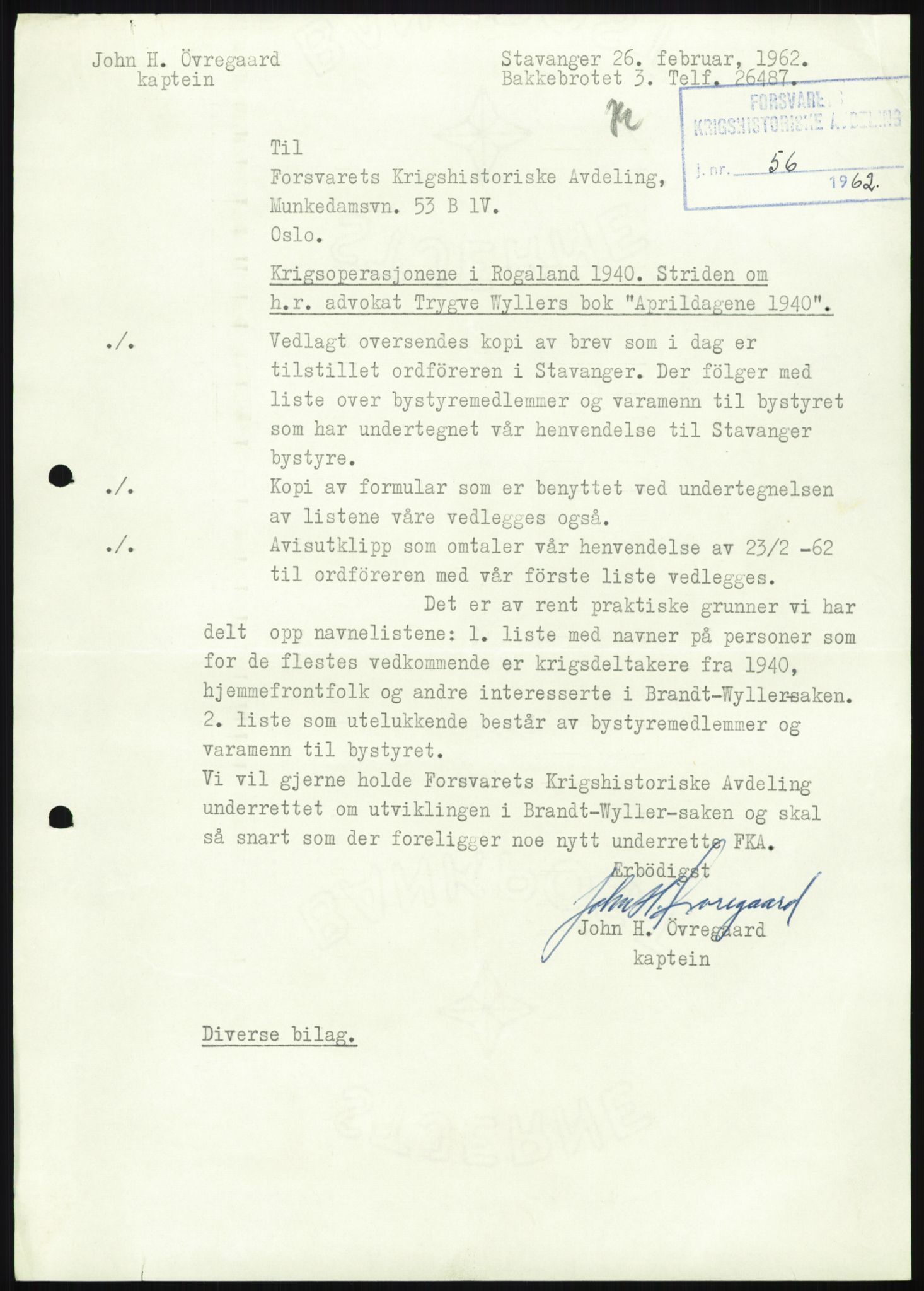 Forsvaret, Forsvarets krigshistoriske avdeling, AV/RA-RAFA-2017/Y/Yb/L0089: II-C-11-320  -  3. Divisjon., 1940-1962, s. 502