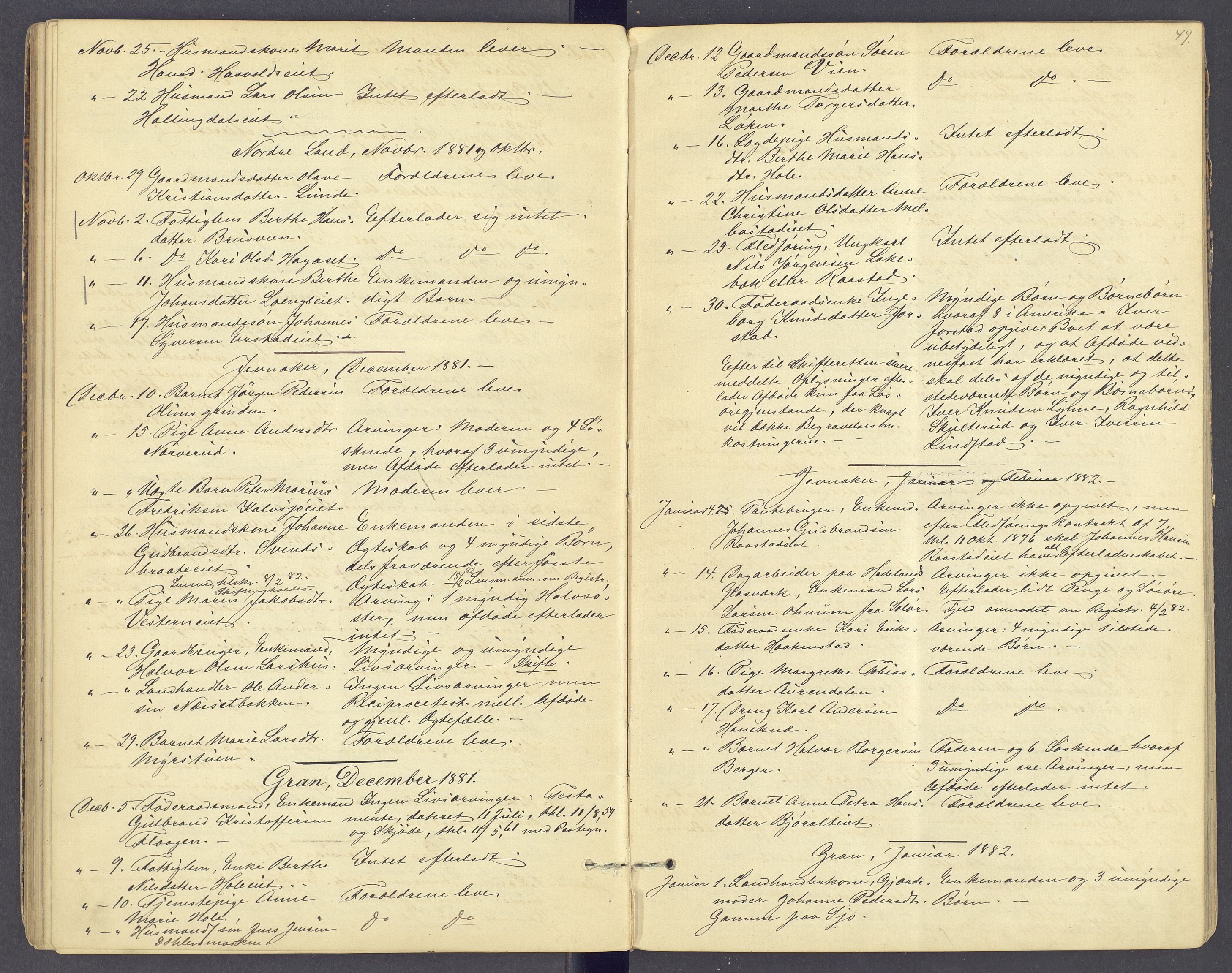 Hadeland og Land tingrett, AV/SAH-TING-010/J/Jg/L0005: Dødsfallsprotokoll, 1876-1886, s. 48b-49a