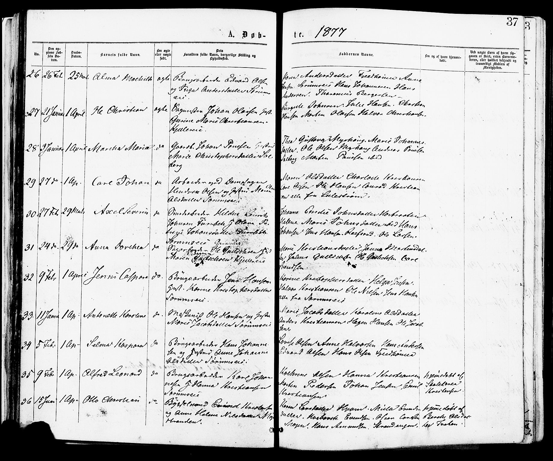 Skedsmo prestekontor Kirkebøker, SAO/A-10033a/F/Fa/L0012: Ministerialbok nr. I 12, 1876-1883, s. 37