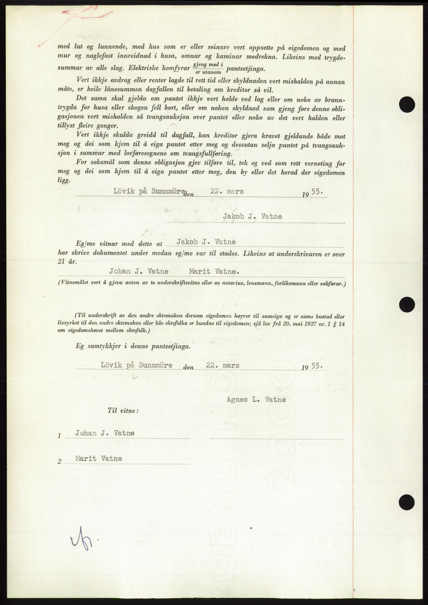 Søre Sunnmøre sorenskriveri, AV/SAT-A-4122/1/2/2C/L0126: Pantebok nr. 14B, 1954-1955, Dagboknr: 861/1955