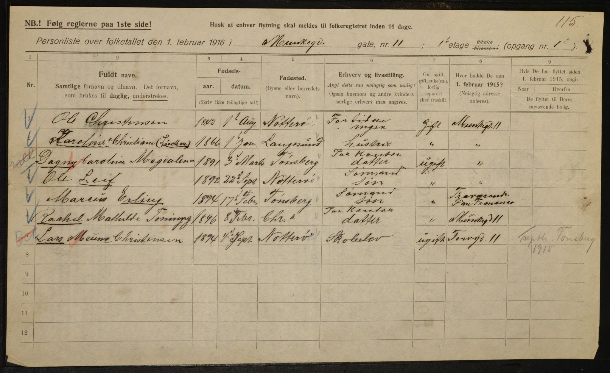 OBA, Kommunal folketelling 1.2.1916 for Kristiania, 1916, s. 69799