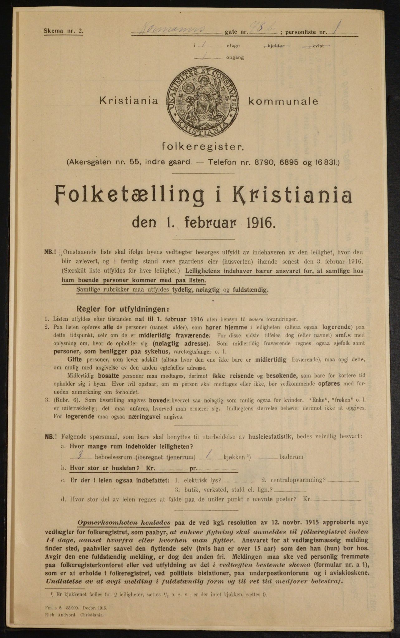 OBA, Kommunal folketelling 1.2.1916 for Kristiania, 1916, s. 75674