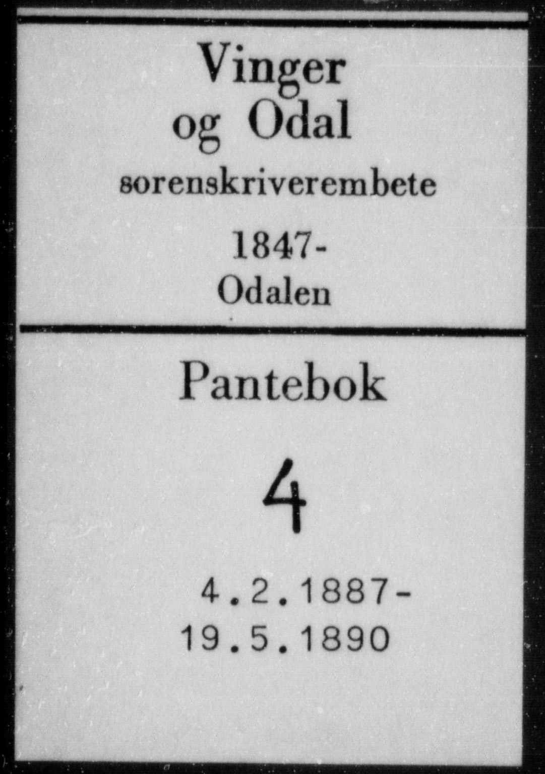 Vinger og Odal sorenskriveri, AV/SAH-TING-022/H/Hb/Hbb/L0004: Pantebok nr. 4, 1887-1890