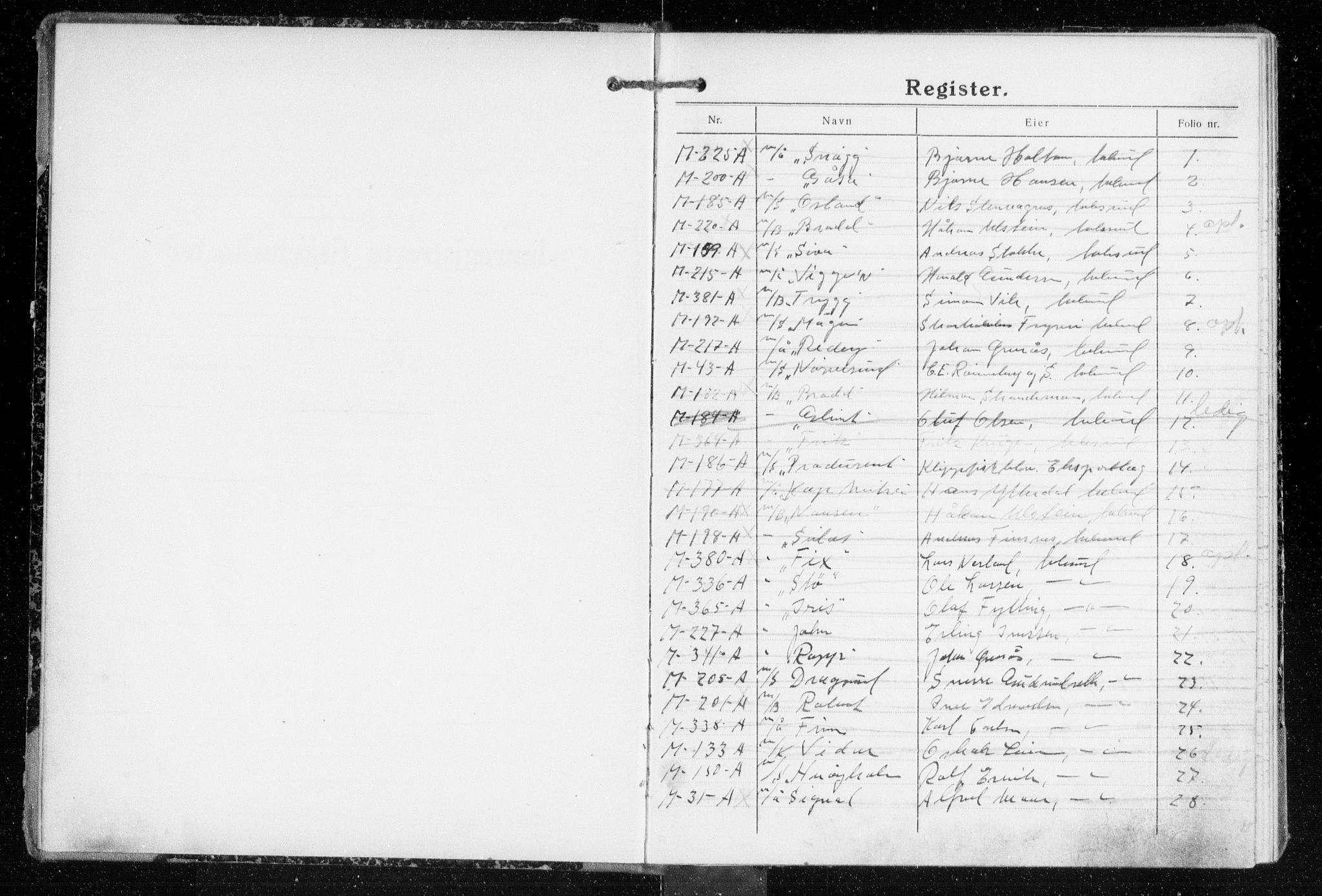 Fiskeridirektoratet - 1 Adm. ledelse - 13 Båtkontoret, AV/SAB-A-2003/I/Ia/Iaf/L0149: 135.0669/5 Merkeprotokoll - Ålesund, 1948-1954