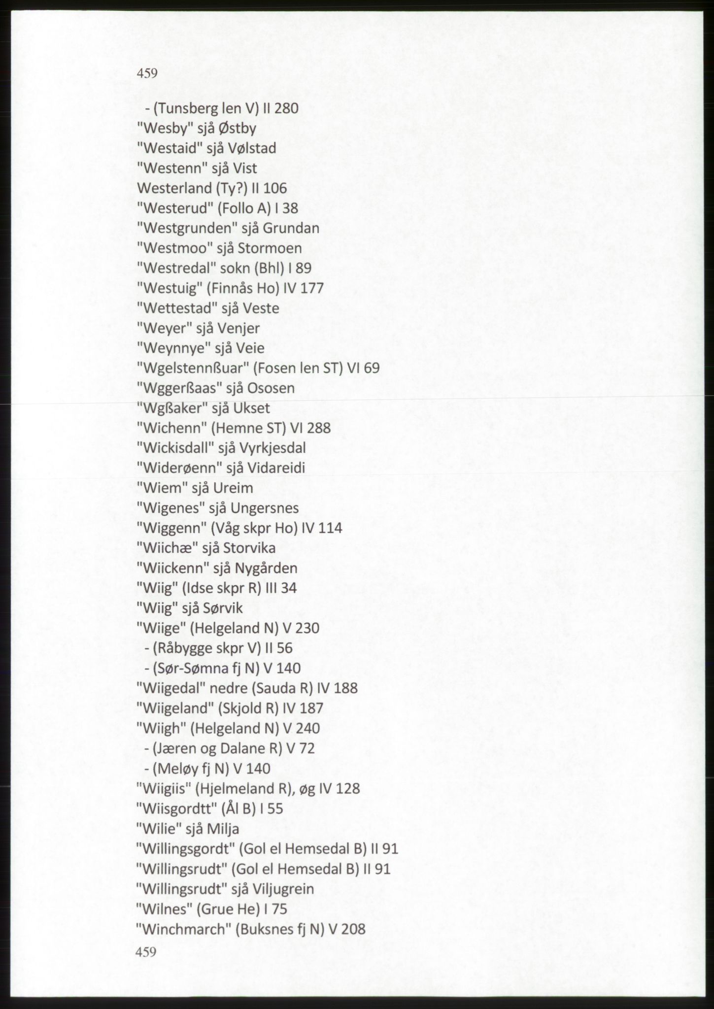 Publikasjoner utgitt av Arkivverket, PUBL/PUBL-001/C/0009: Stedsnavnregister, 1548-1567, s. 459