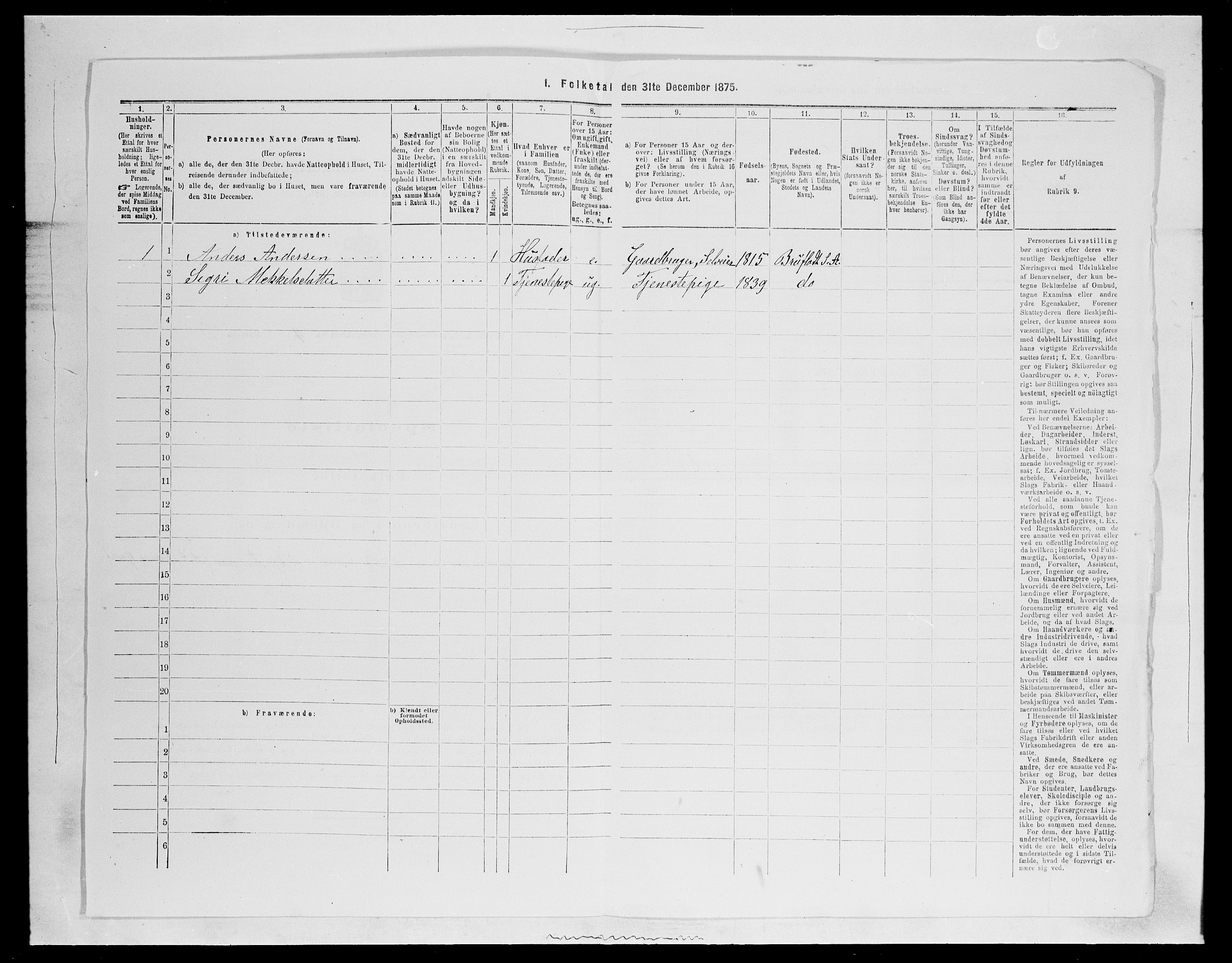 SAH, Folketelling 1875 for 0540P Sør-Aurdal prestegjeld, 1875, s. 685