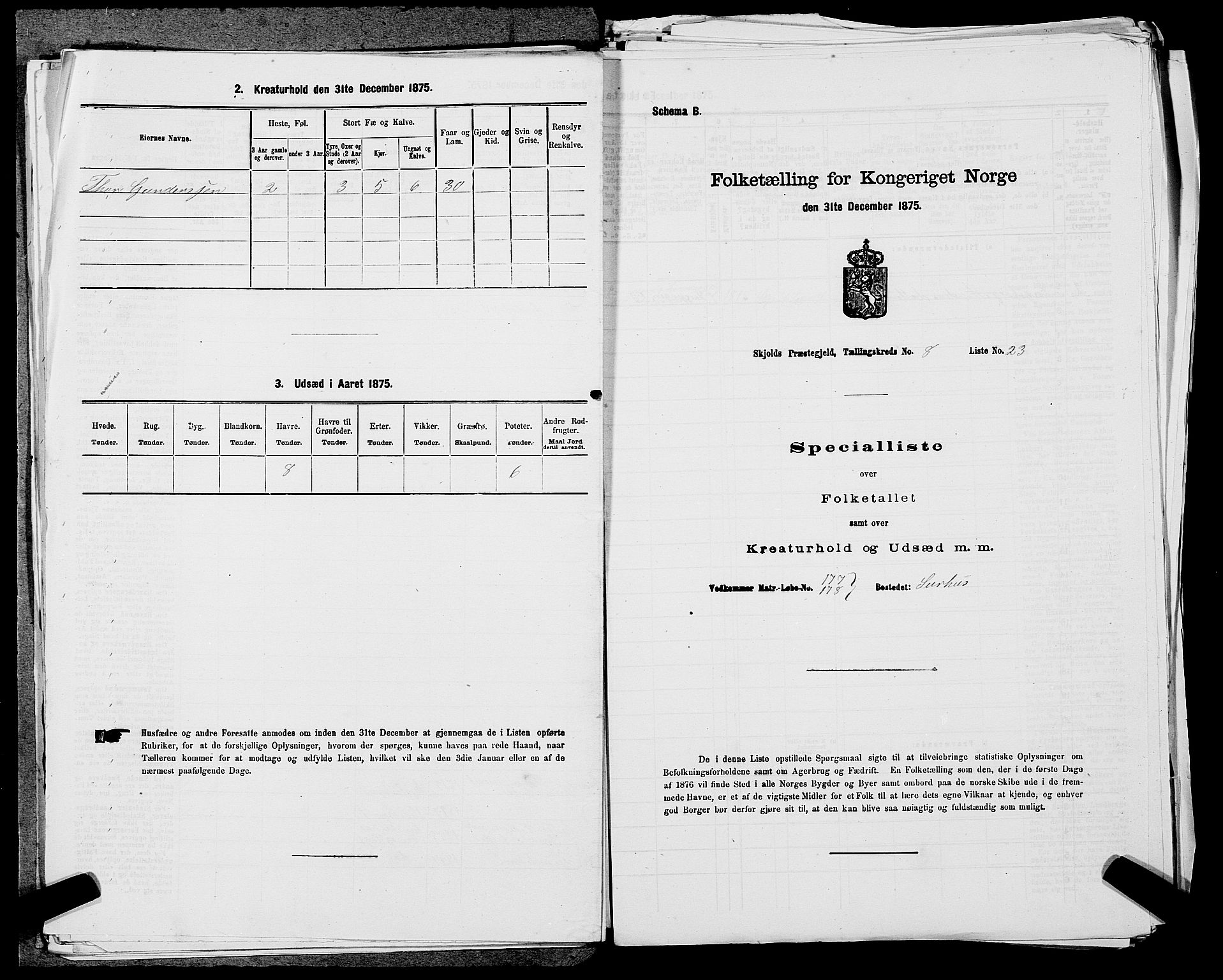 SAST, Folketelling 1875 for 1154P Skjold prestegjeld, 1875, s. 765