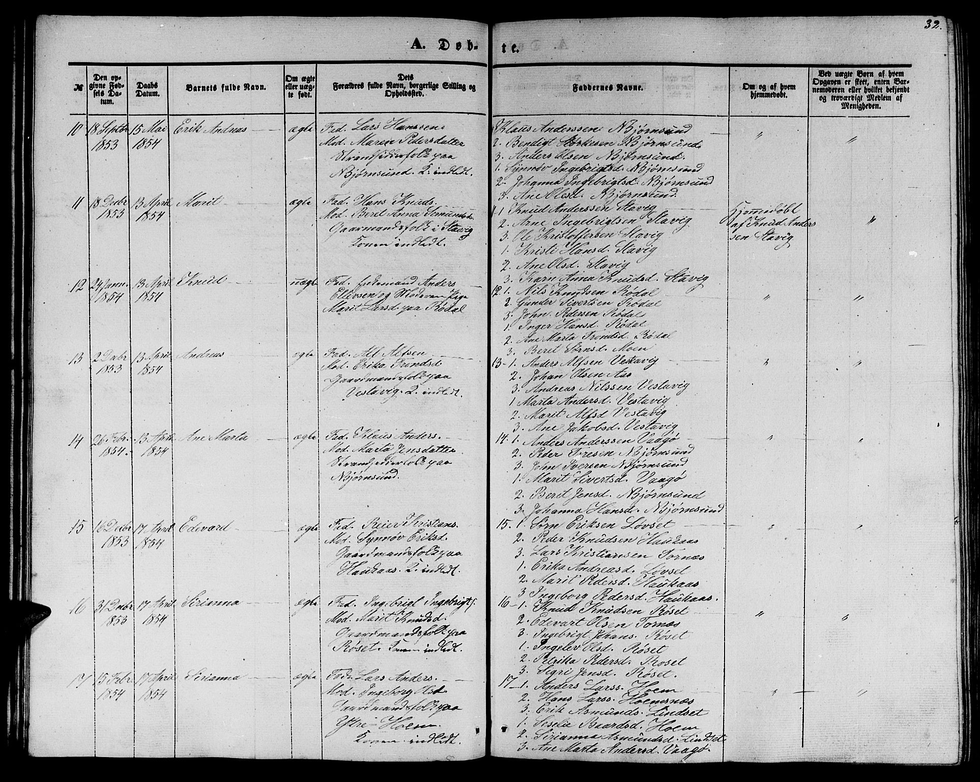 Ministerialprotokoller, klokkerbøker og fødselsregistre - Møre og Romsdal, AV/SAT-A-1454/565/L0753: Klokkerbok nr. 565C02, 1845-1870, s. 32