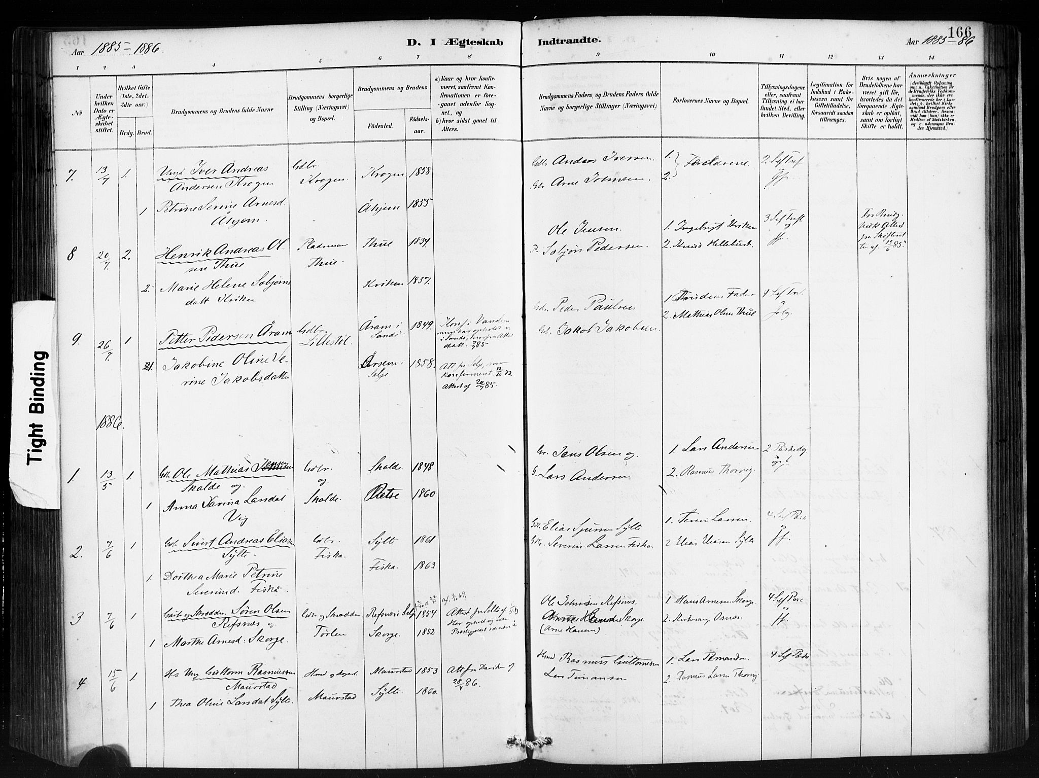 Ministerialprotokoller, klokkerbøker og fødselsregistre - Møre og Romsdal, SAT/A-1454/501/L0008: Ministerialbok nr. 501A08, 1885-1901, s. 166