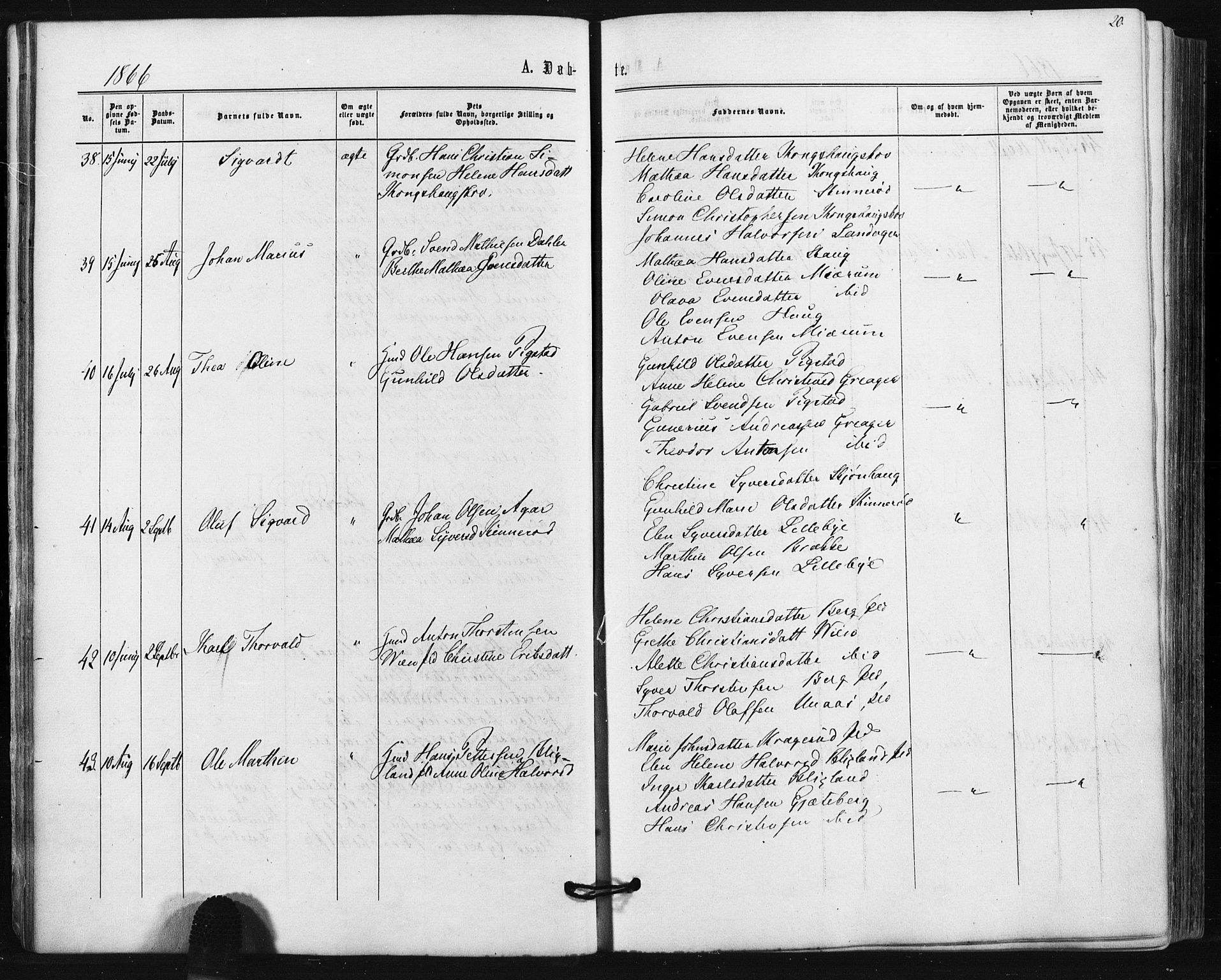 Hobøl prestekontor Kirkebøker, AV/SAO-A-2002/F/Fa/L0004: Ministerialbok nr. I 4, 1865-1877, s. 20