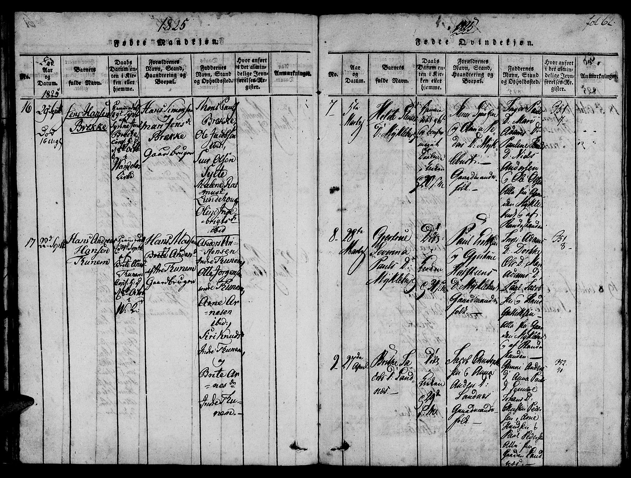 Ministerialprotokoller, klokkerbøker og fødselsregistre - Møre og Romsdal, AV/SAT-A-1454/501/L0004: Ministerialbok nr. 501A04, 1816-1831, s. 62