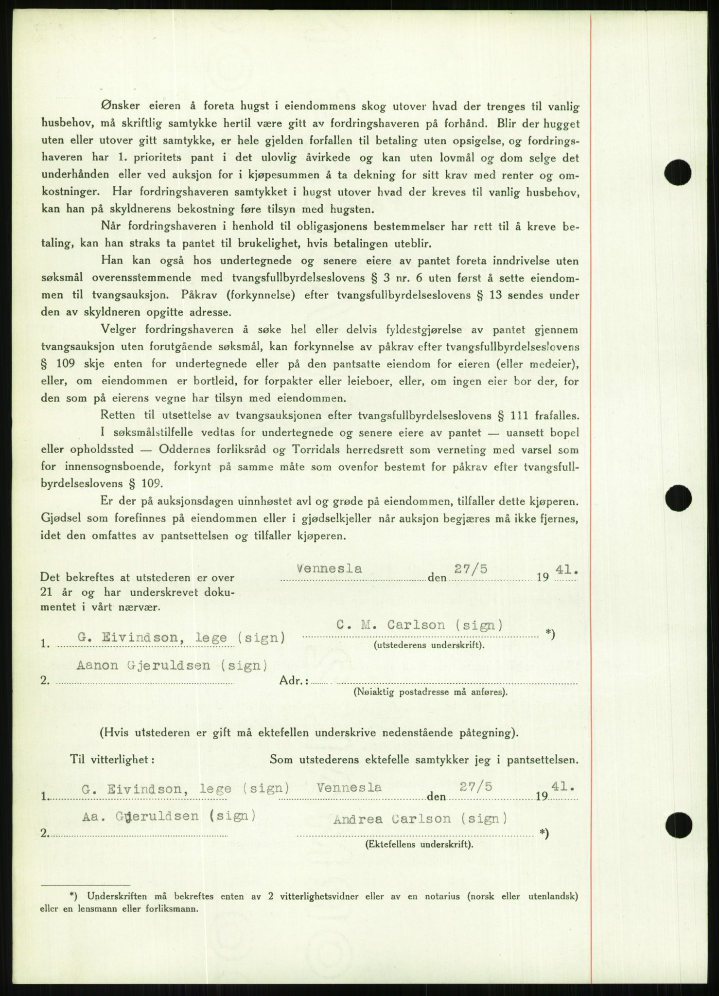 Torridal sorenskriveri, SAK/1221-0012/G/Gb/Gbb/L0008: Pantebok nr. 52b, 1940-1942, Dagboknr: 640/1941