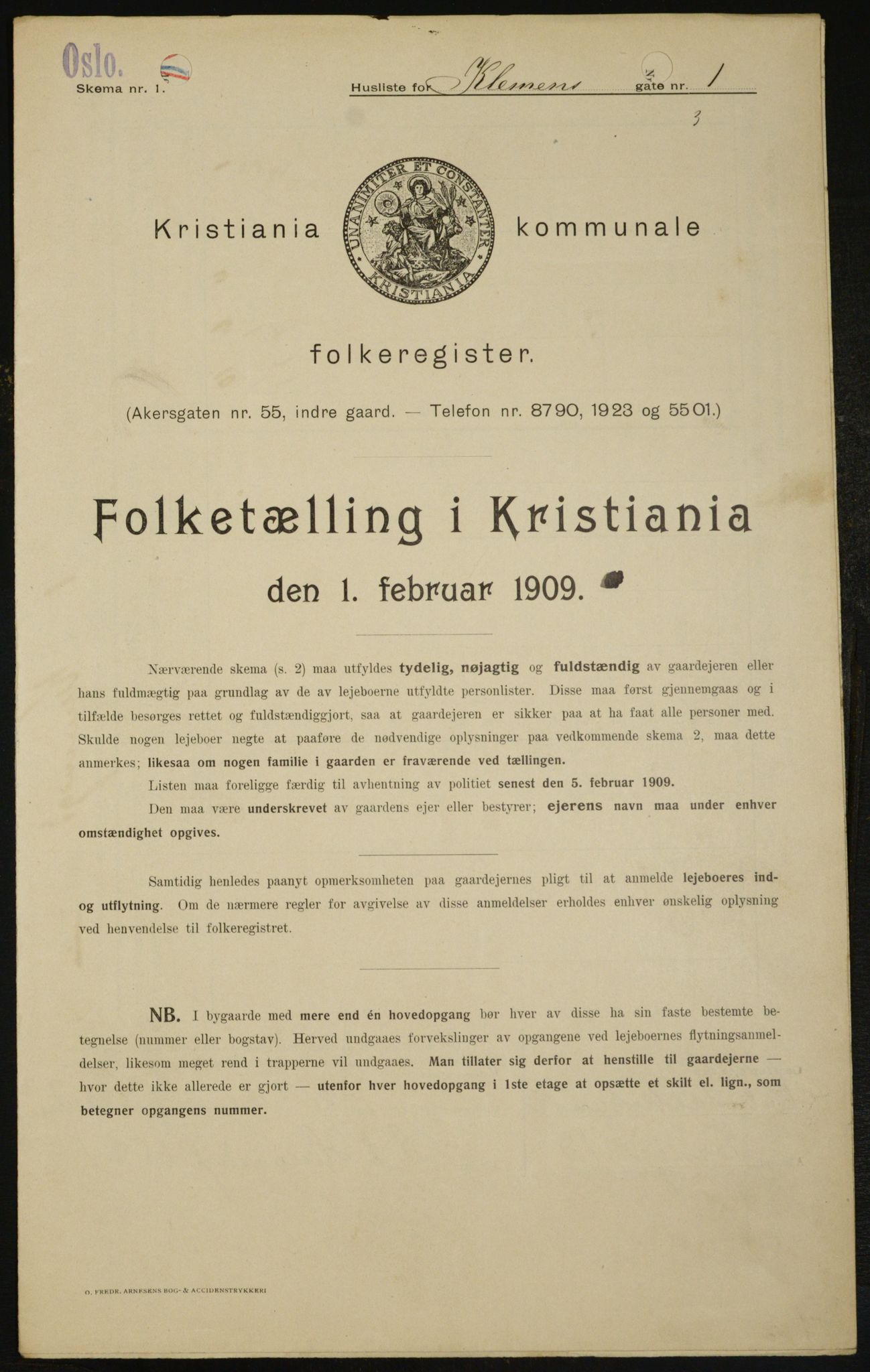 OBA, Kommunal folketelling 1.2.1909 for Kristiania kjøpstad, 1909, s. 11568