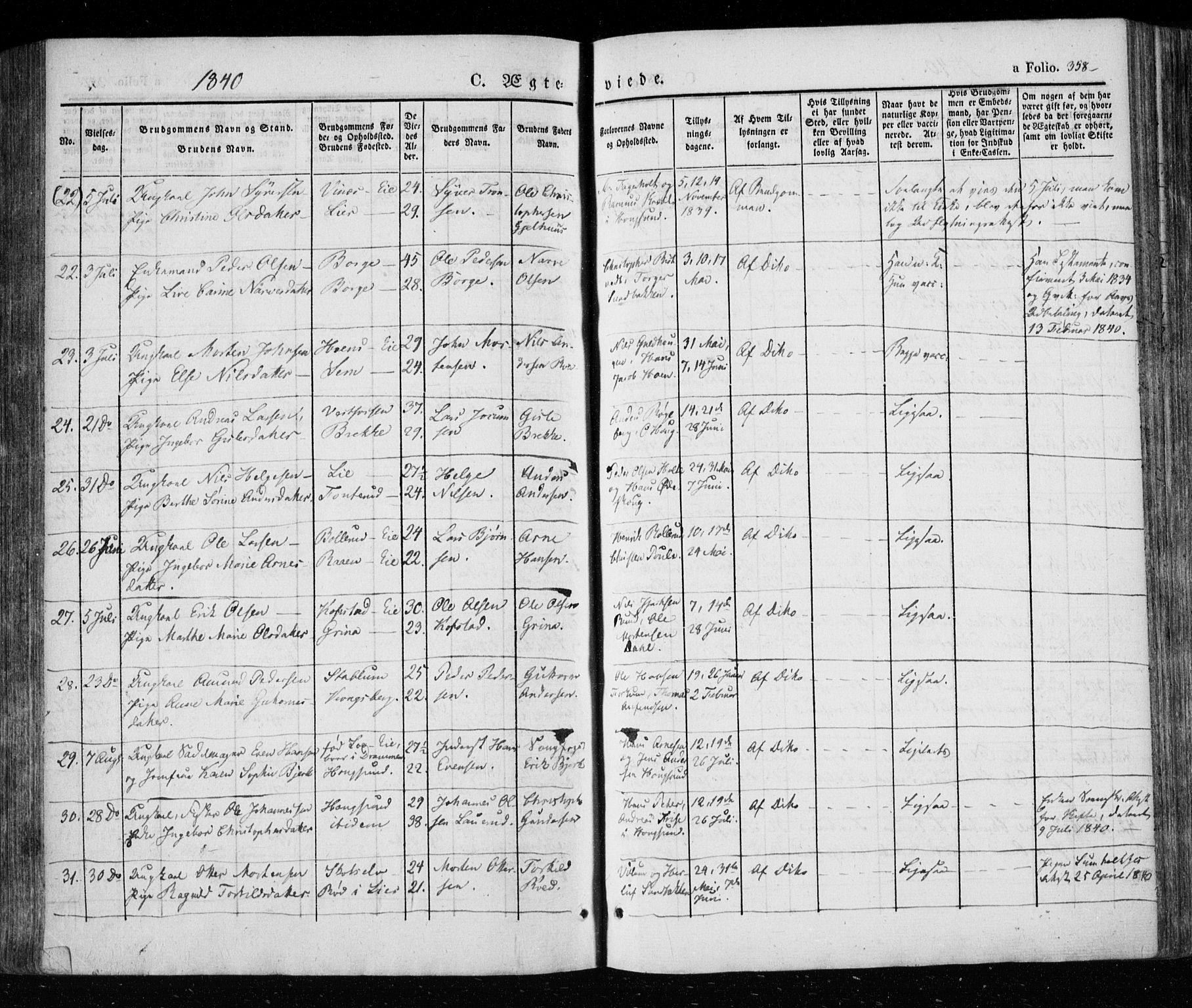 Eiker kirkebøker, AV/SAKO-A-4/F/Fa/L0013a: Ministerialbok nr. I 13A, 1832-1845, s. 358