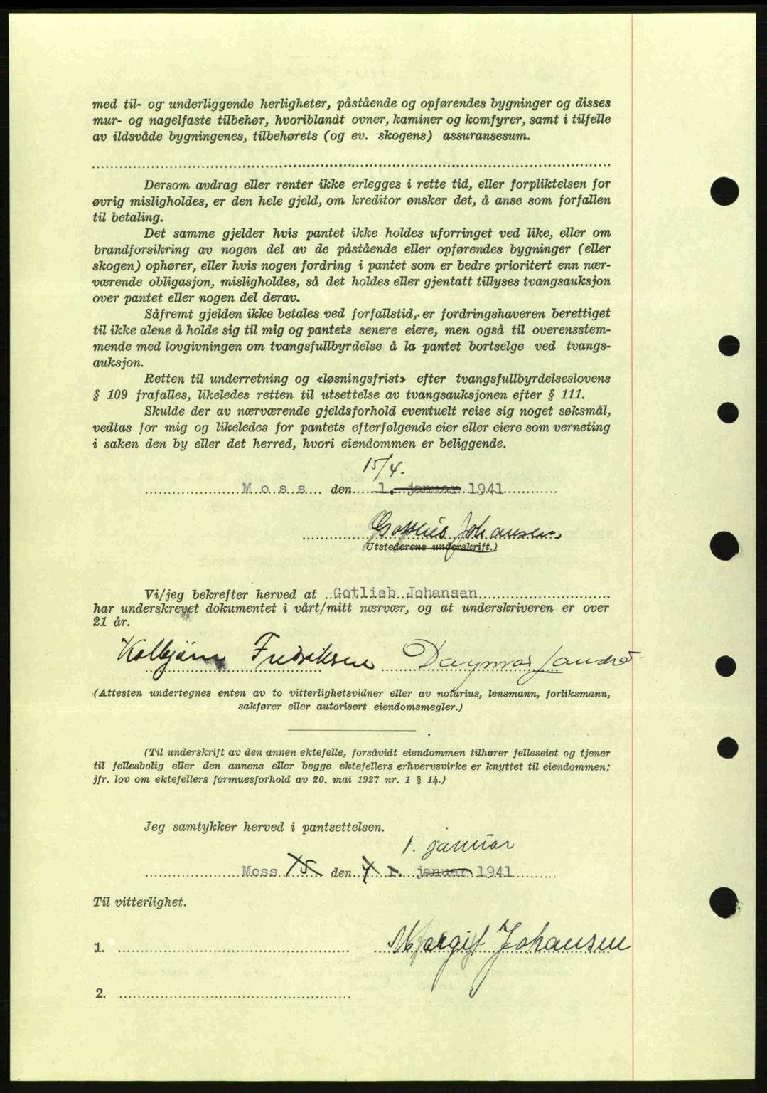 Moss sorenskriveri, SAO/A-10168: Pantebok nr. B10, 1940-1941, Dagboknr: 971/1941