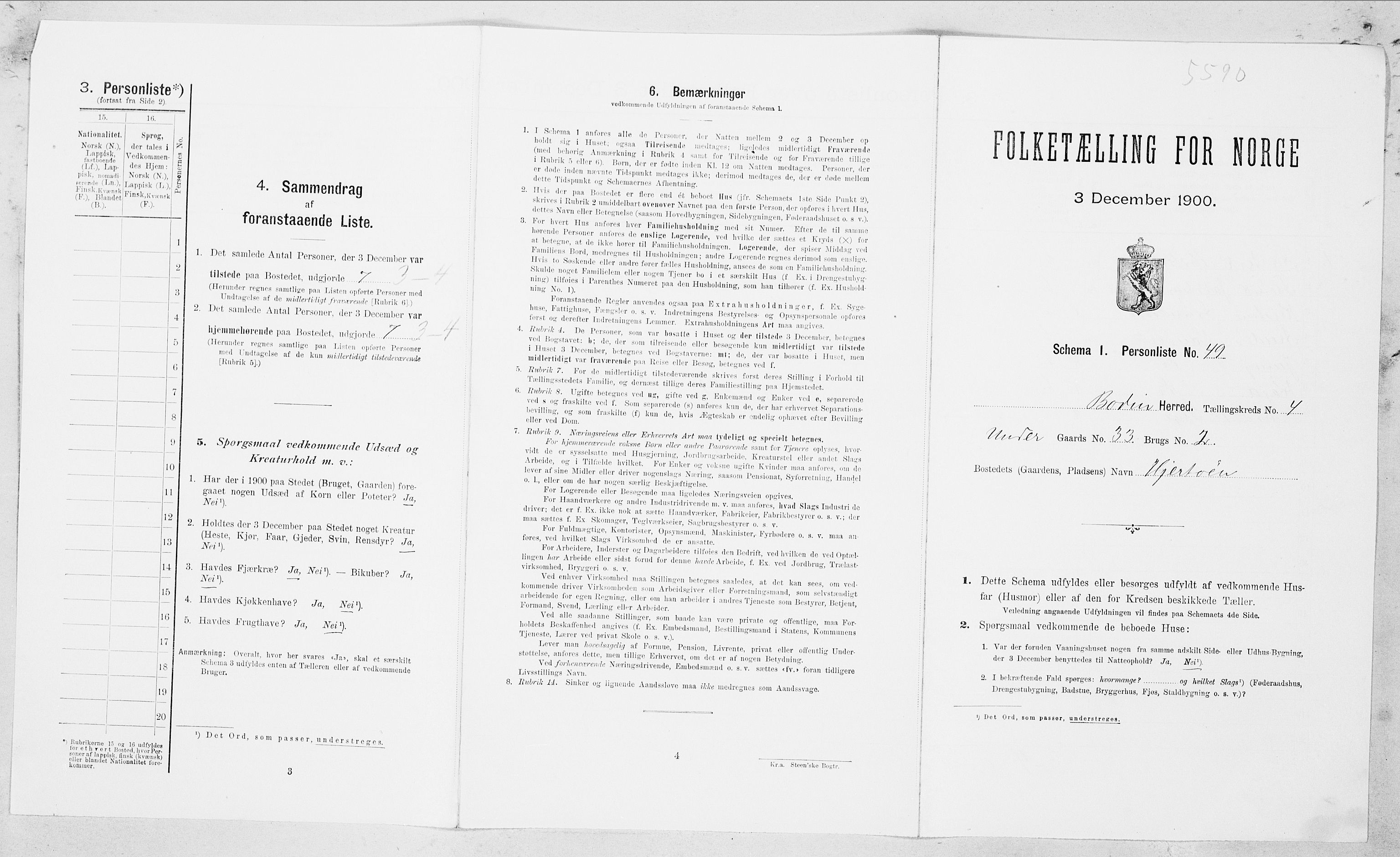 SAT, Folketelling 1900 for 1843 Bodin herred, 1900, s. 412