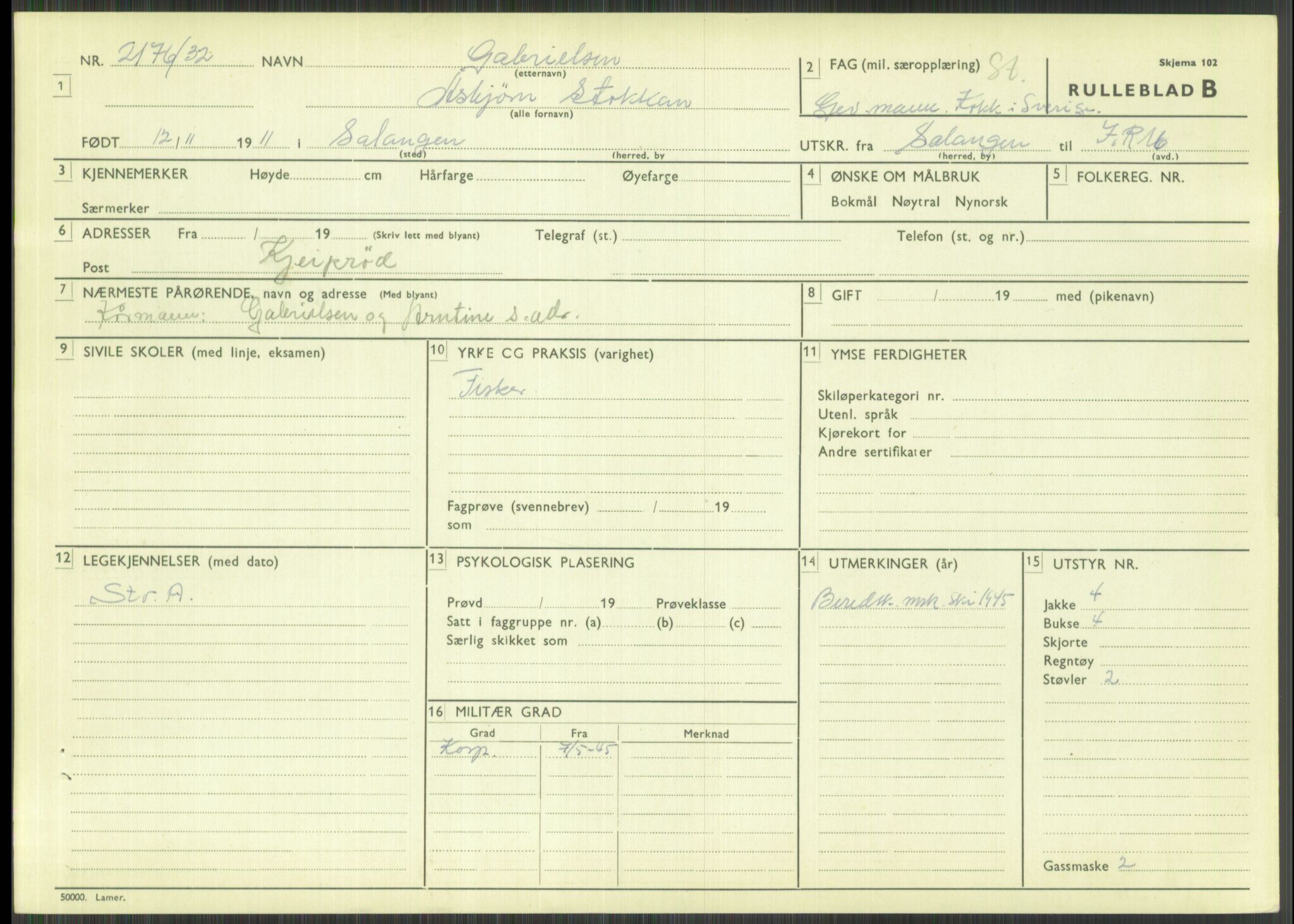 Forsvaret, Troms infanteriregiment nr. 16, AV/RA-RAFA-3146/P/Pa/L0016: Rulleblad for regimentets menige mannskaper, årsklasse 1932, 1932, s. 349