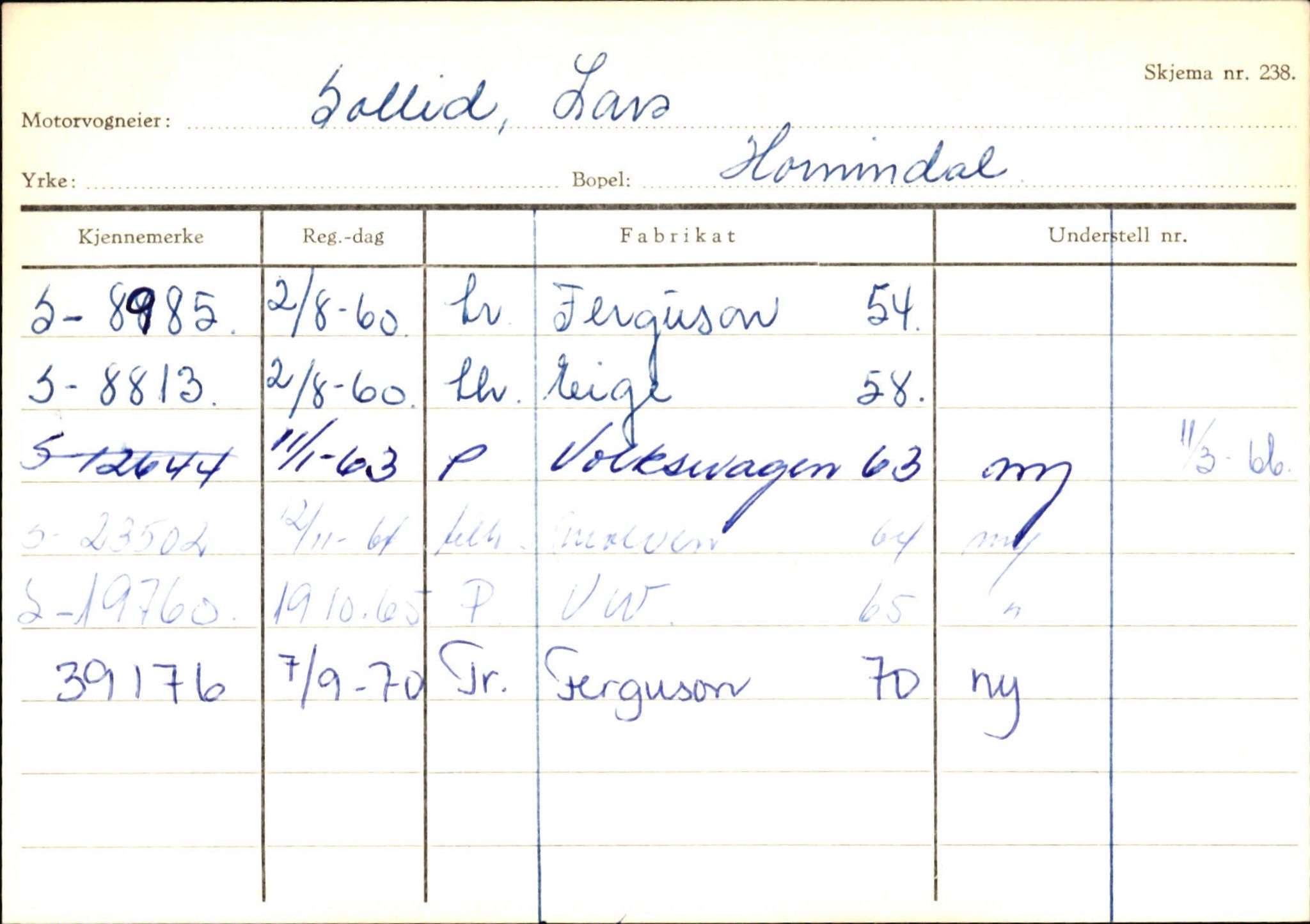 Statens vegvesen, Sogn og Fjordane vegkontor, SAB/A-5301/4/F/L0131: Eigarregister Høyanger P-Å. Stryn S-Å, 1945-1975, s. 1429