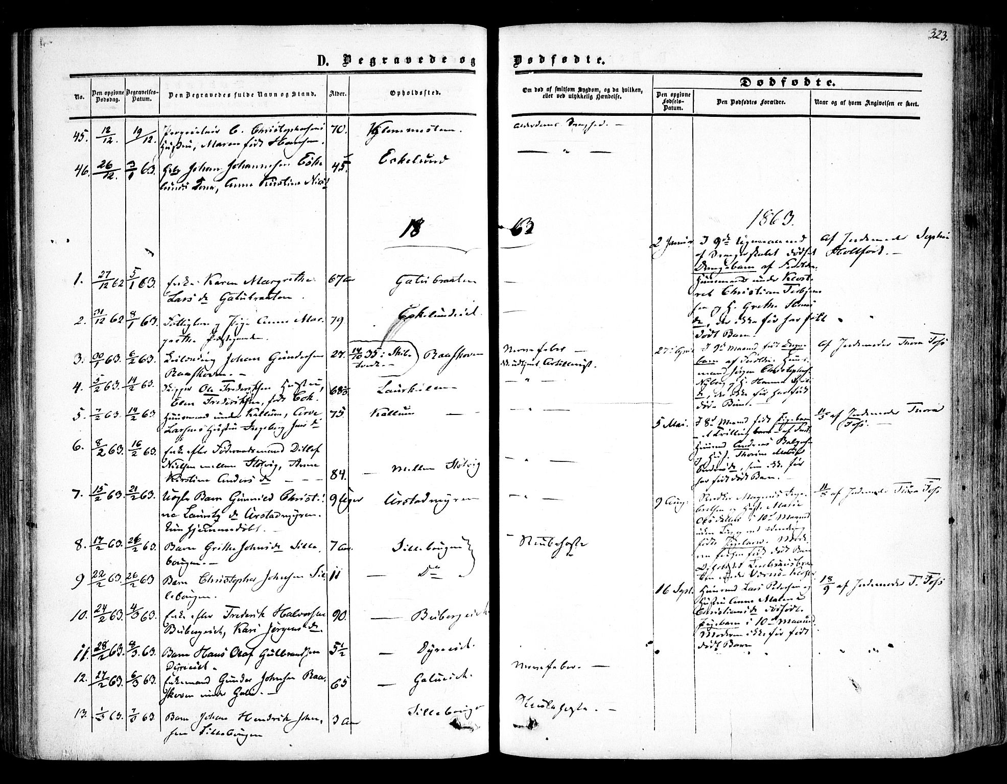 Rygge prestekontor Kirkebøker, AV/SAO-A-10084b/F/Fa/L0005: Ministerialbok nr. 5, 1852-1871, s. 323