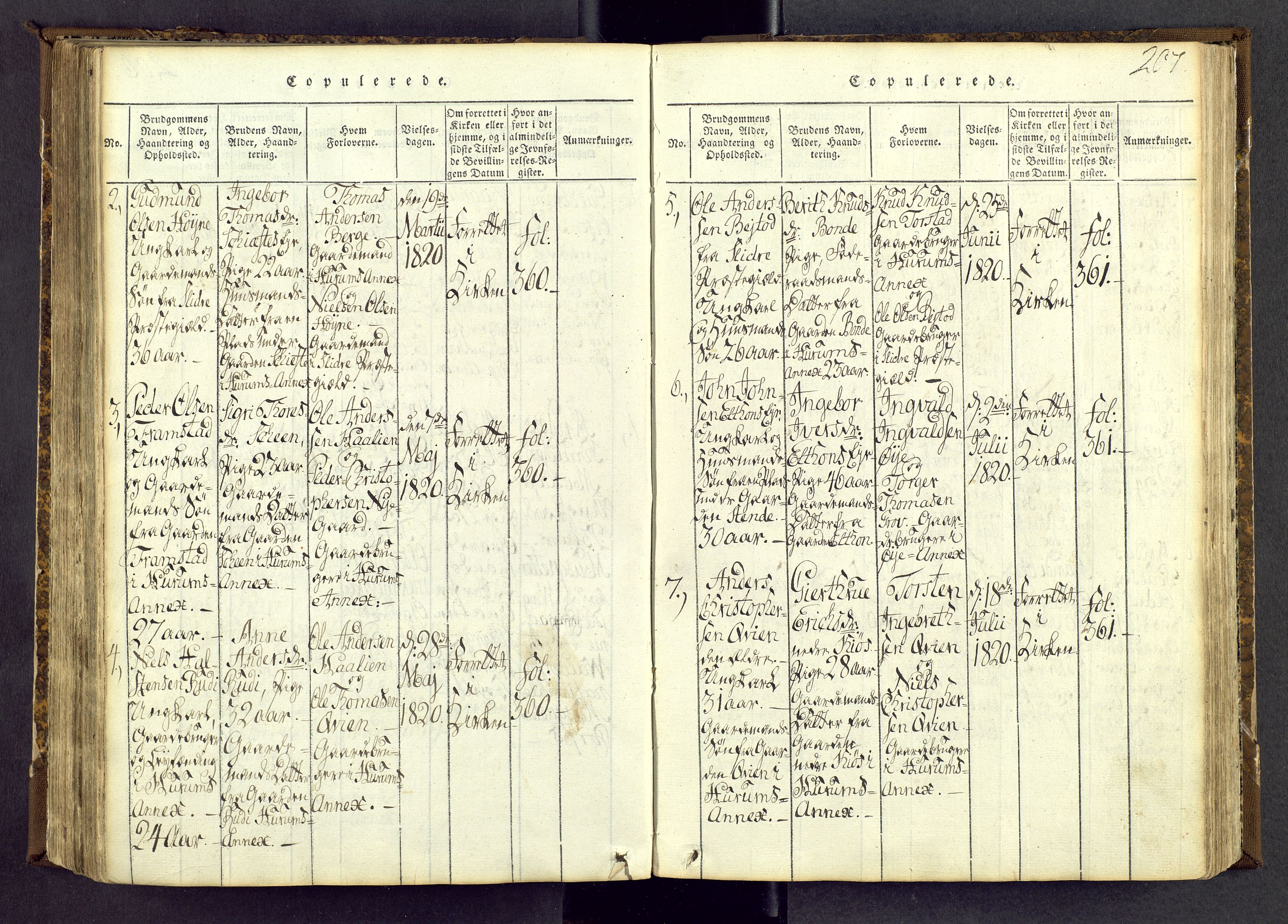 Vang prestekontor, Valdres, AV/SAH-PREST-140/H/Ha/L0004: Ministerialbok nr. 4, 1814-1831, s. 207