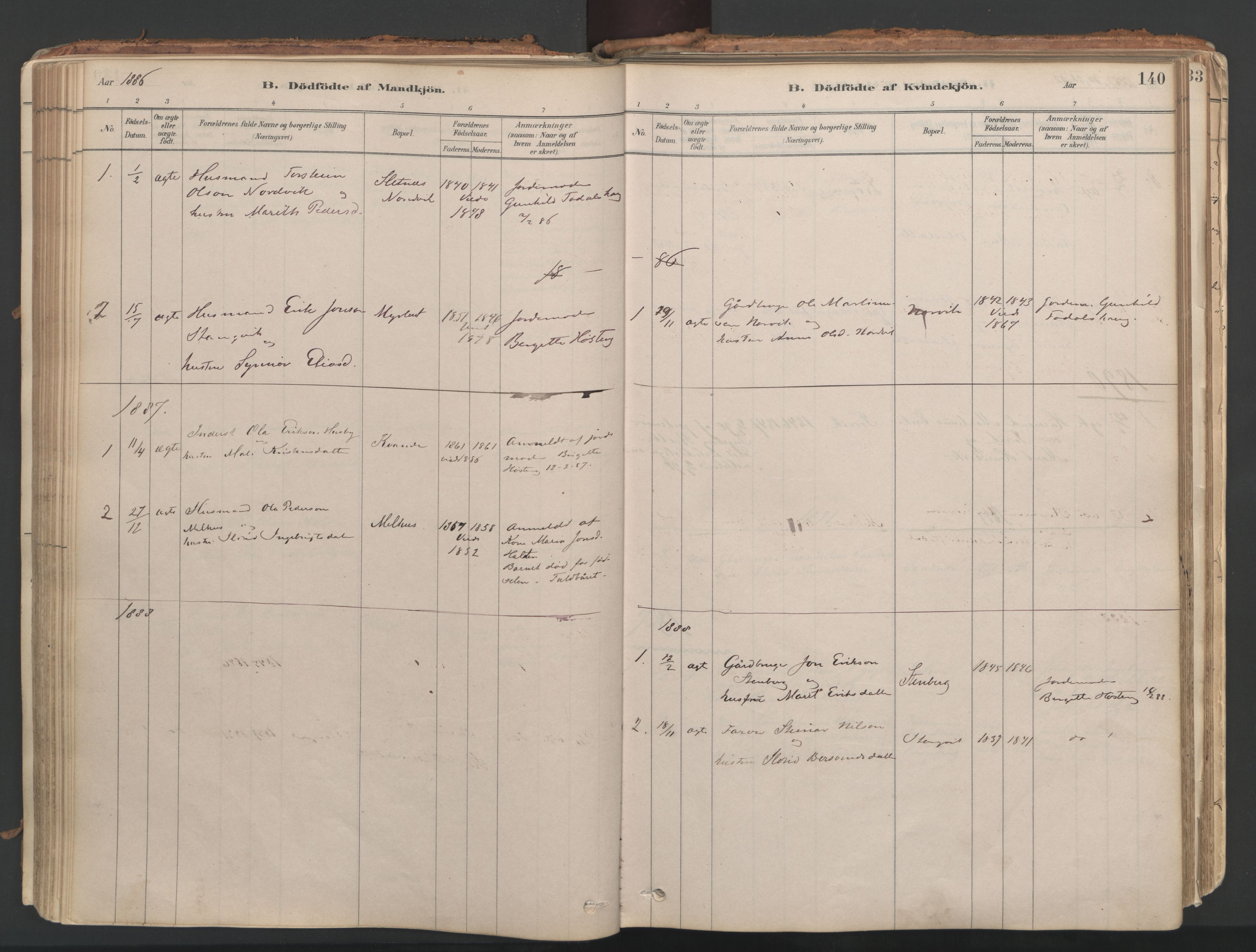 Ministerialprotokoller, klokkerbøker og fødselsregistre - Møre og Romsdal, AV/SAT-A-1454/592/L1029: Ministerialbok nr. 592A07, 1879-1902, s. 140