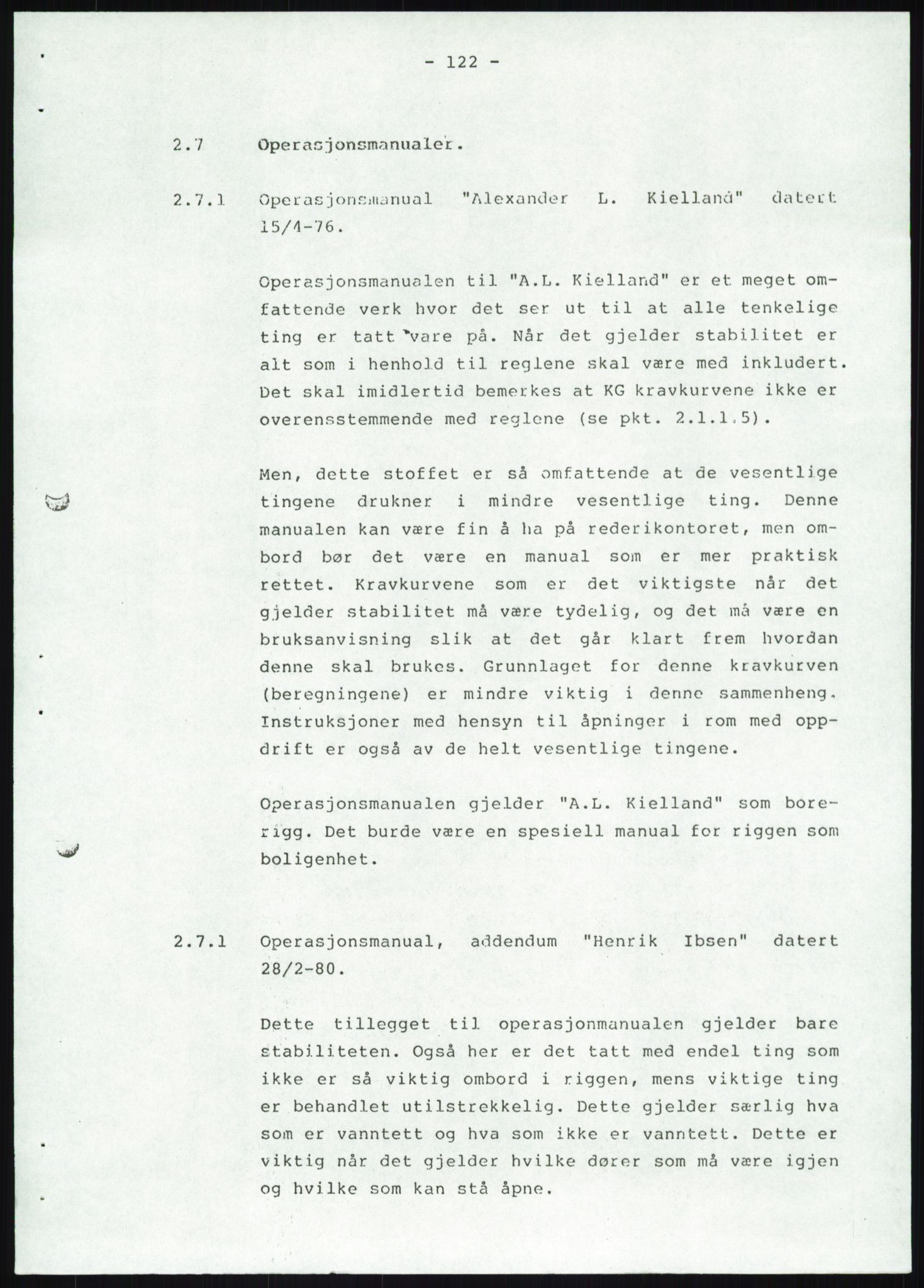 Justisdepartementet, Granskningskommisjonen ved Alexander Kielland-ulykken 27.3.1980, AV/RA-S-1165/D/L0019: S Værforhold (Doku.liste + S1-S5 av 5)/ T (T1-T2)/ U Stabilitet (Doku.liste + U1-U5 av 5), 1980-1981, s. 951