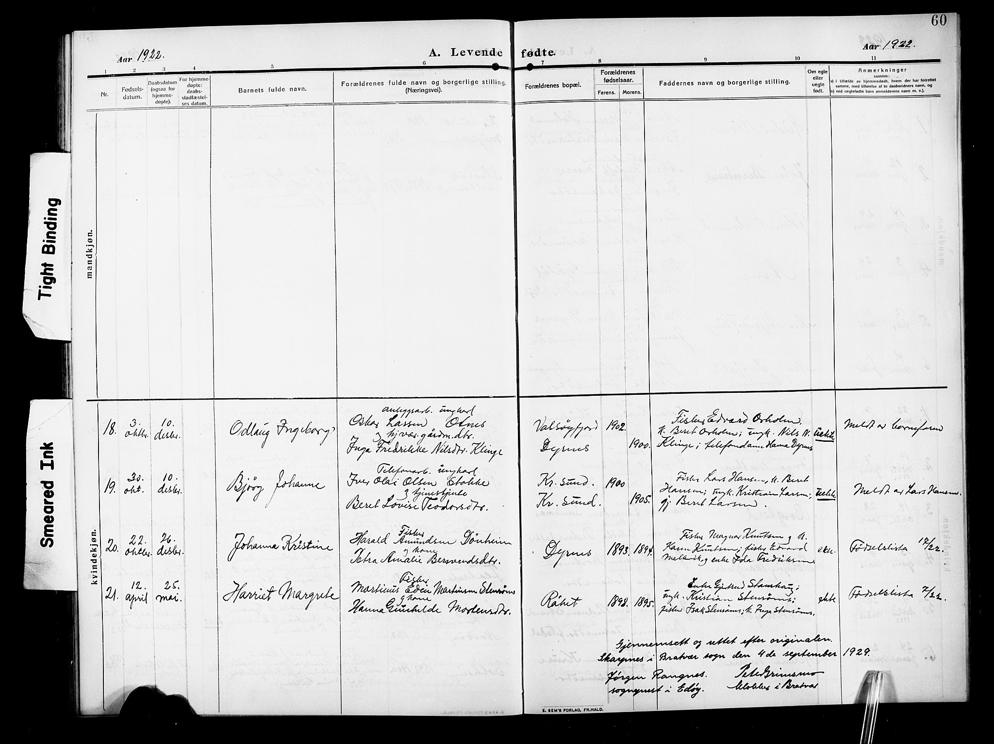 Ministerialprotokoller, klokkerbøker og fødselsregistre - Møre og Romsdal, AV/SAT-A-1454/582/L0949: Klokkerbok nr. 582C01, 1909-1925, s. 60