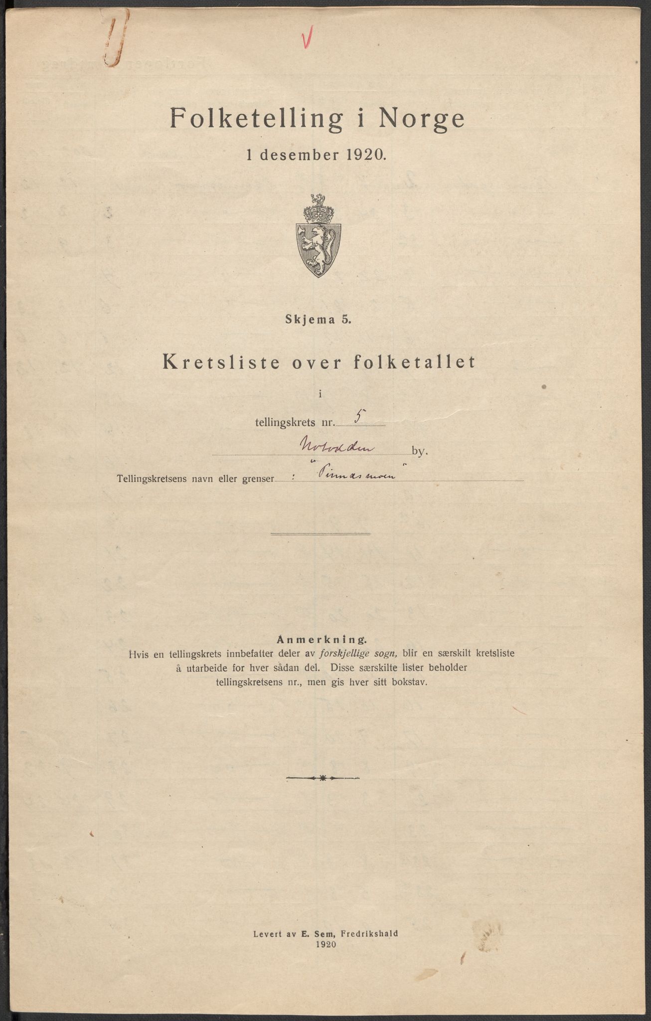 SAKO, Folketelling 1920 for 0807 Notodden kjøpstad, 1920, s. 23