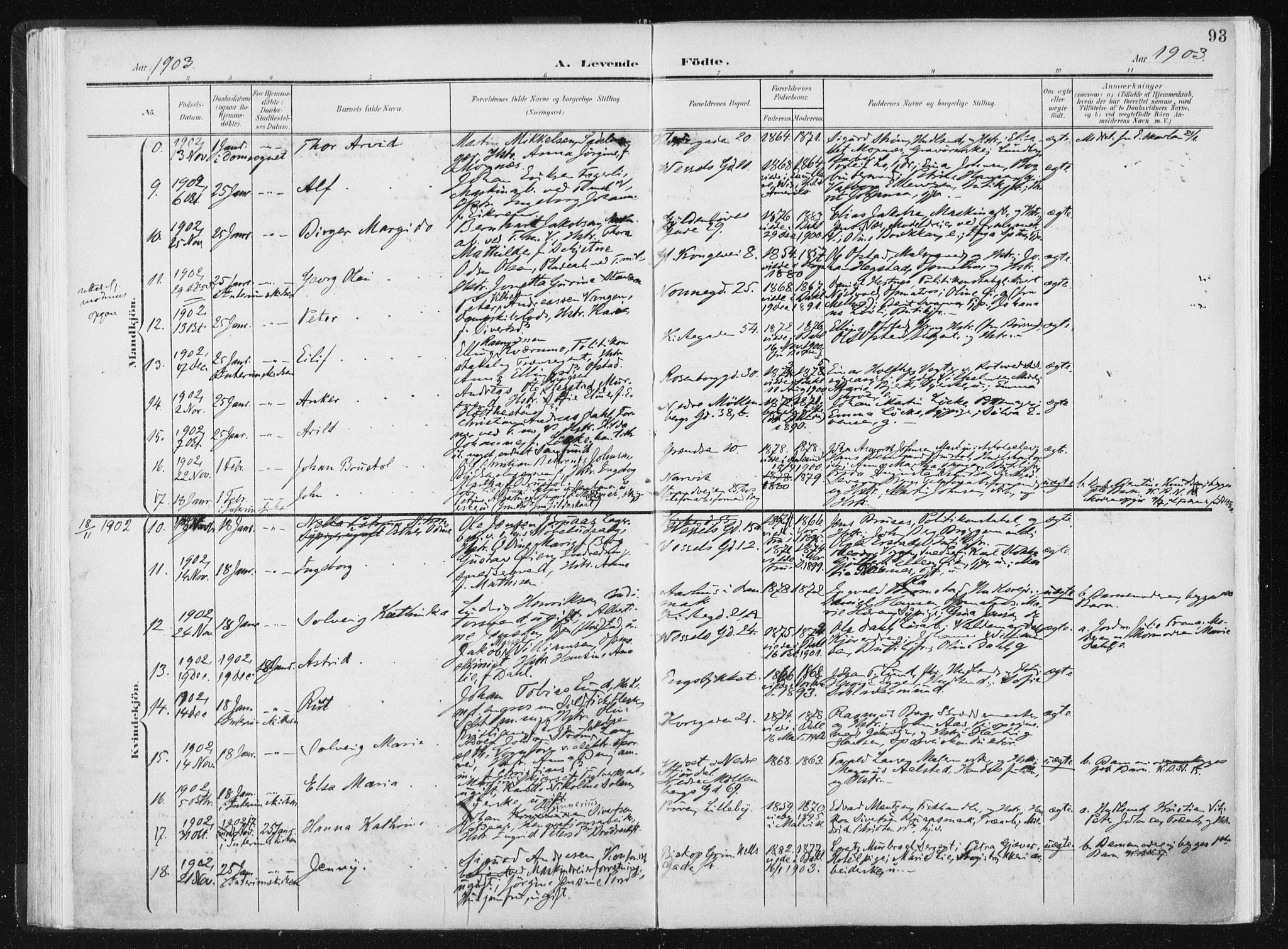 Ministerialprotokoller, klokkerbøker og fødselsregistre - Sør-Trøndelag, SAT/A-1456/604/L0199: Ministerialbok nr. 604A20I, 1901-1906, s. 93
