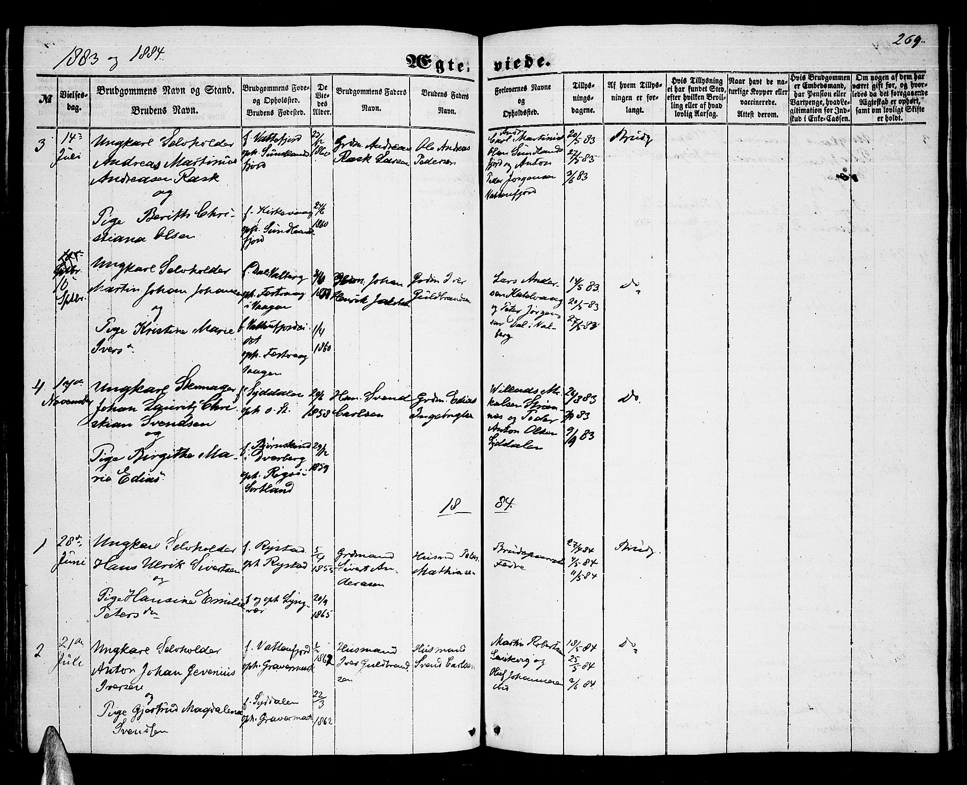 Ministerialprotokoller, klokkerbøker og fødselsregistre - Nordland, AV/SAT-A-1459/876/L1102: Klokkerbok nr. 876C01, 1852-1886, s. 269