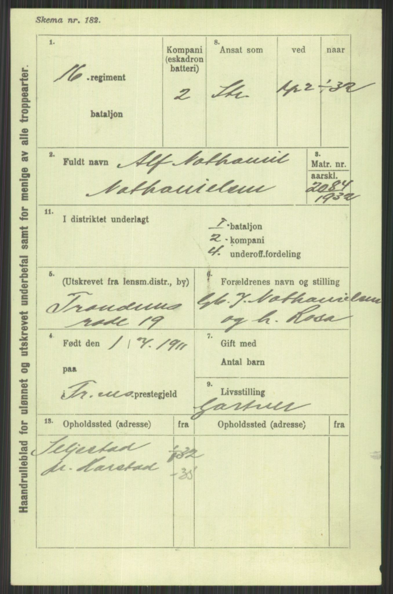 Forsvaret, Troms infanteriregiment nr. 16, AV/RA-RAFA-3146/P/Pa/L0016: Rulleblad for regimentets menige mannskaper, årsklasse 1932, 1932, s. 1071