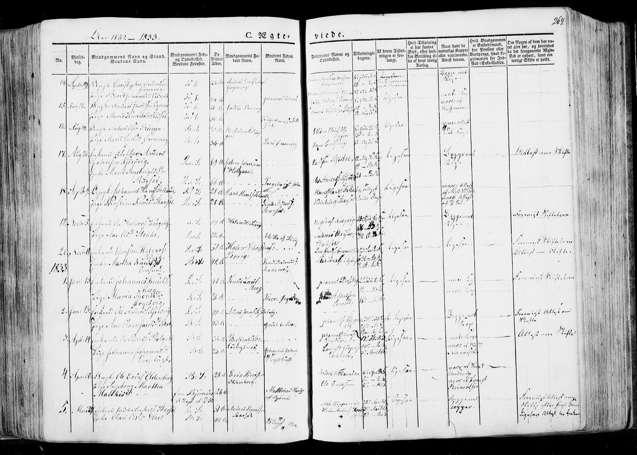 Ministerialprotokoller, klokkerbøker og fødselsregistre - Møre og Romsdal, AV/SAT-A-1454/568/L0803: Ministerialbok nr. 568A10, 1830-1853, s. 269