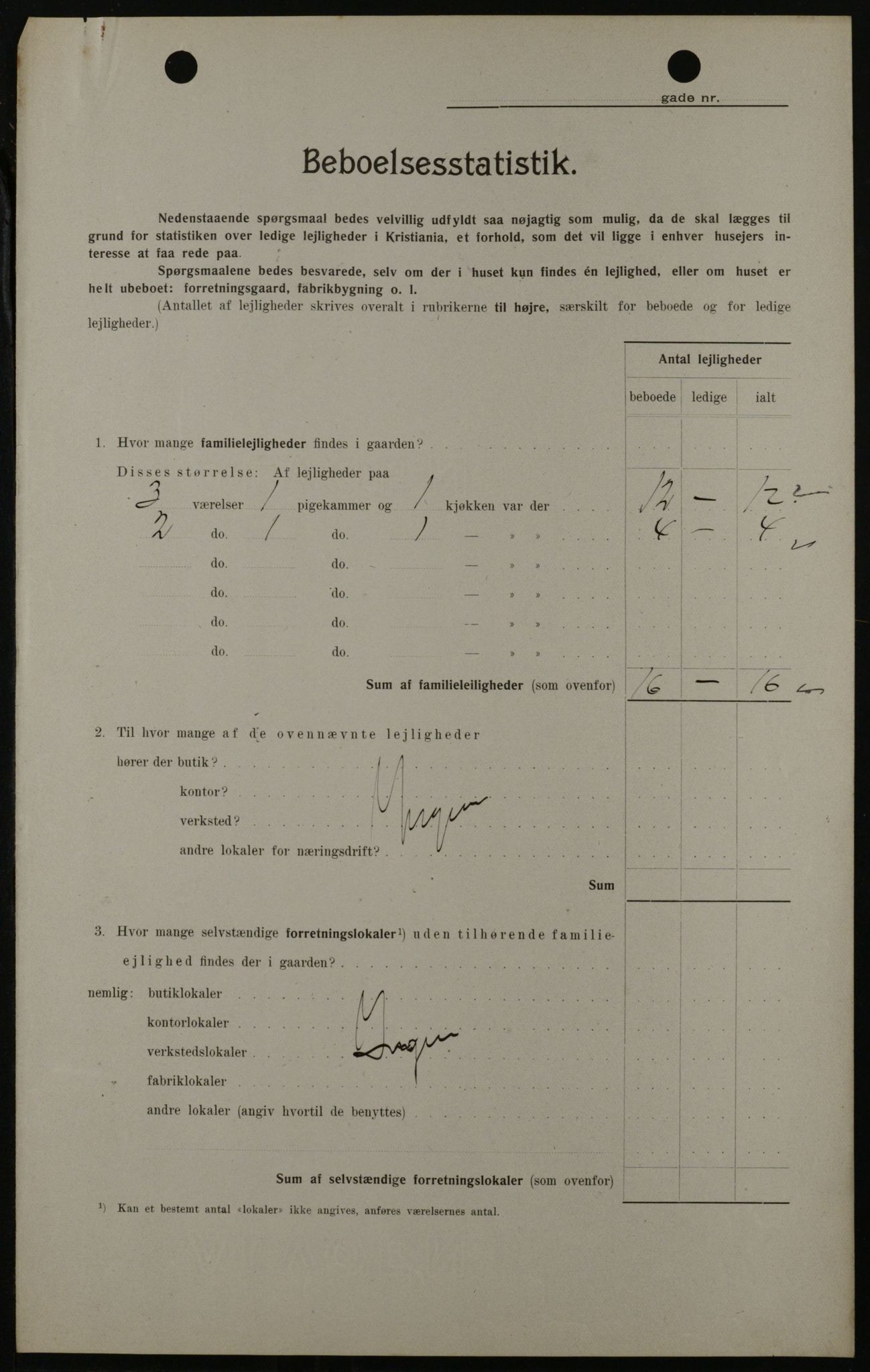 OBA, Kommunal folketelling 1.2.1908 for Kristiania kjøpstad, 1908, s. 26582