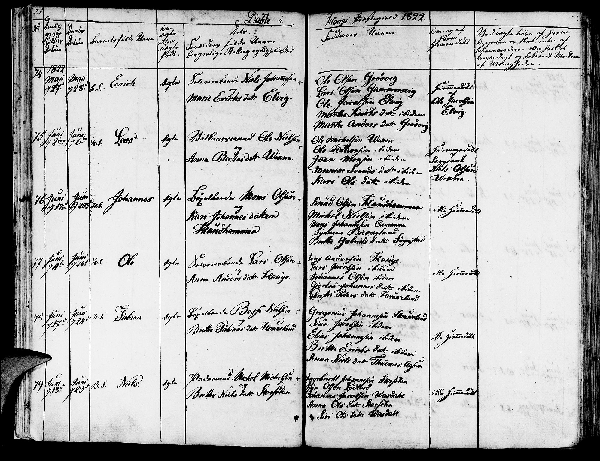 Haus sokneprestembete, SAB/A-75601/H/Haa: Ministerialbok nr. A 13, 1821-1827, s. 25