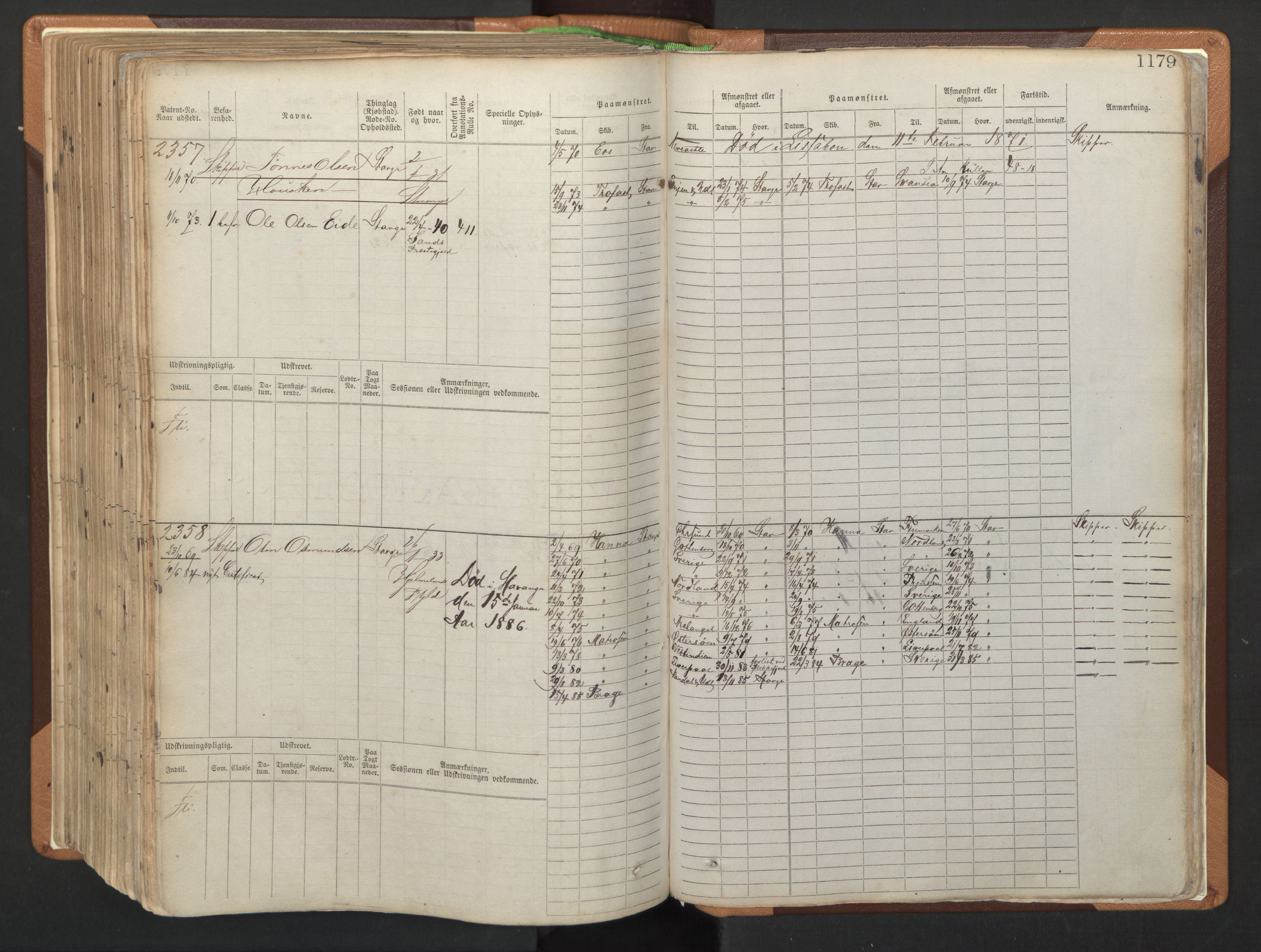 Stavanger sjømannskontor, AV/SAST-A-102006/F/Fb/Fbb/L0006: Sjøfartshovedrulle, patentnr. 1607-2402 (del 3), 1869-1880, s. 379