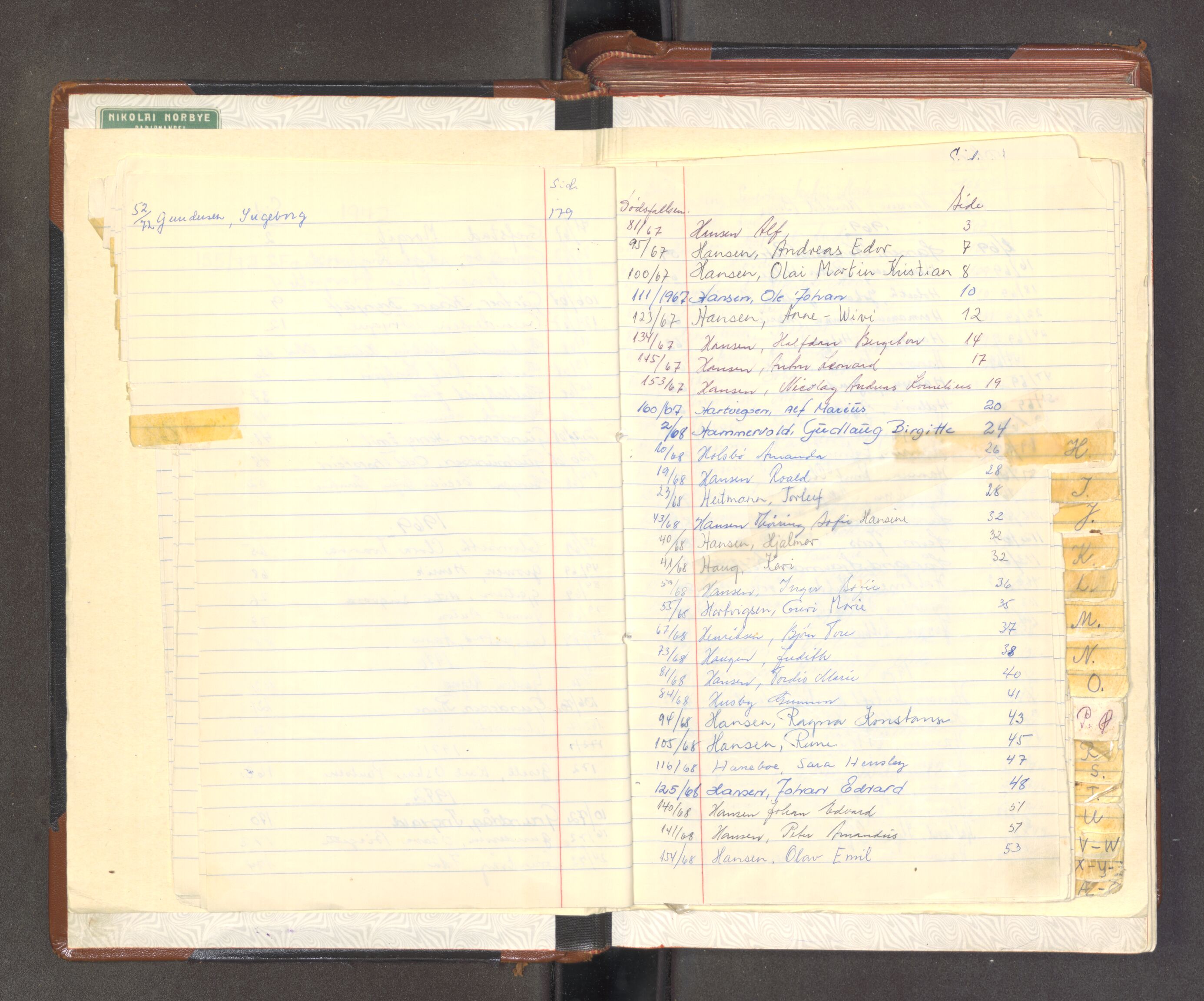 Tromsø byfogd/byrett, AV/SATØ-SATØ-0063/1/M/Mb/L0659: Dødsanmeldelsesprotokoll, 1967-1972