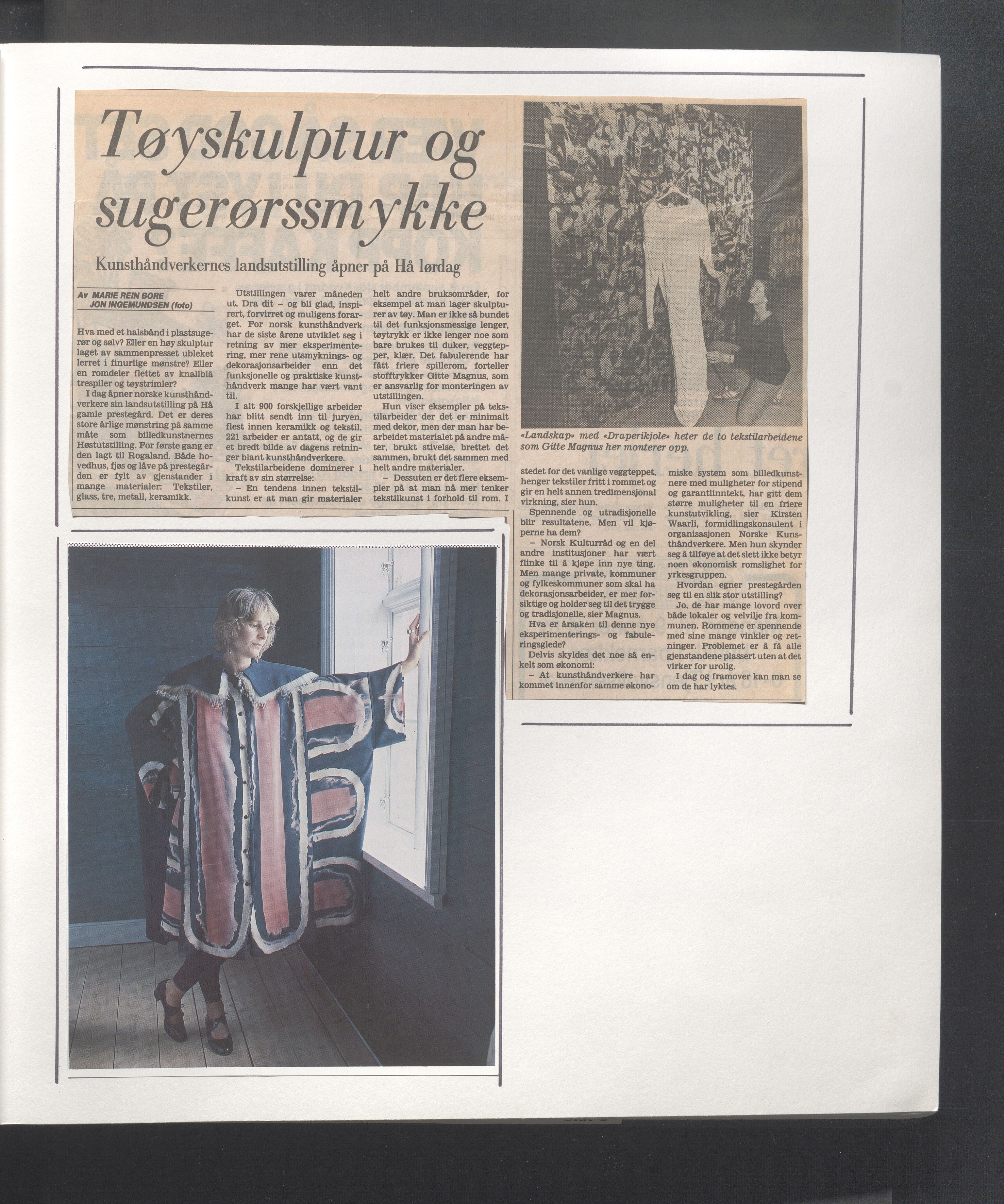 Hå kommune - Kulturetaten, IKAR/A-304/Ub/Ubb/L0001: Avisutklipp - Hå gamle prestegård, 1985-1987