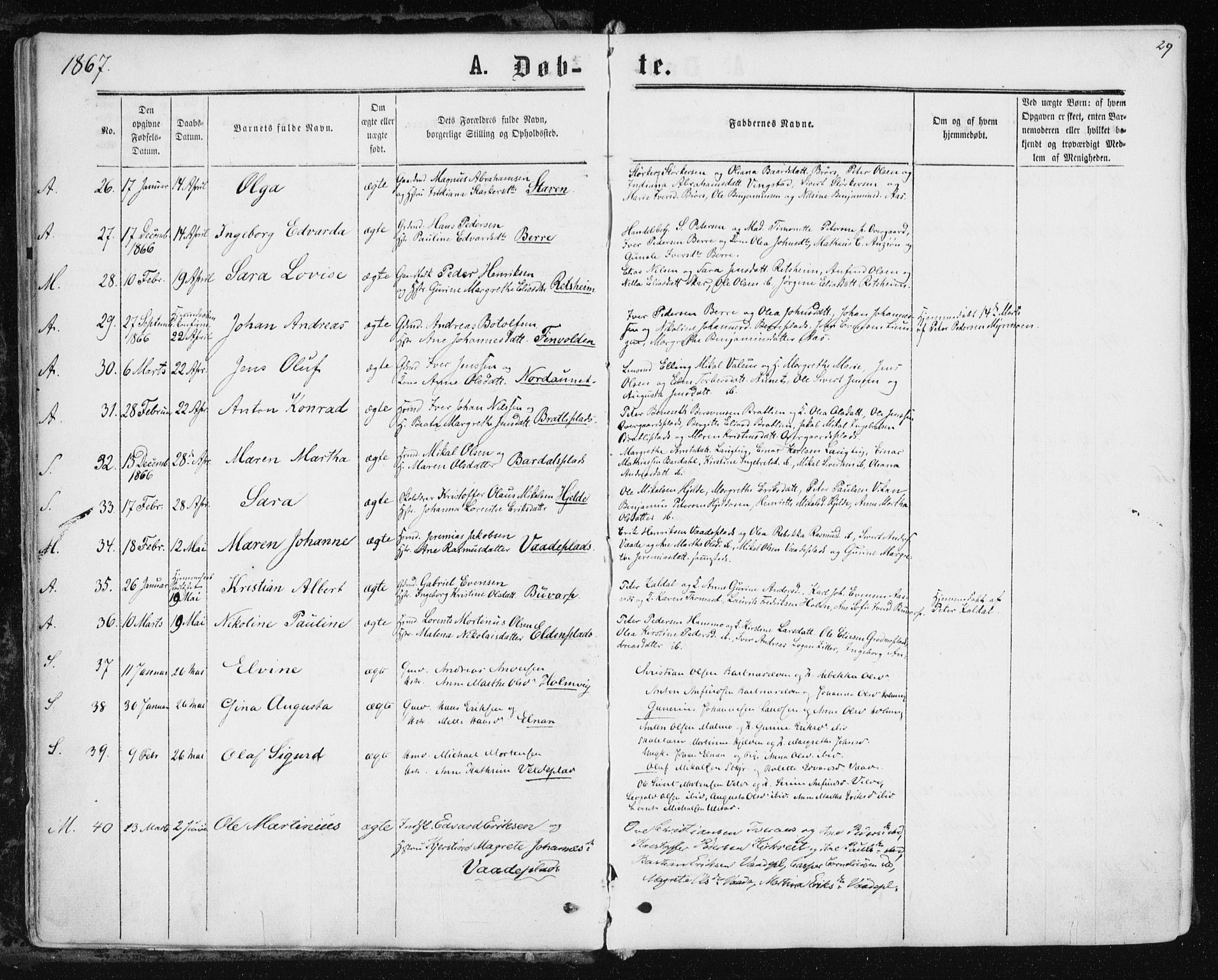 Ministerialprotokoller, klokkerbøker og fødselsregistre - Nord-Trøndelag, SAT/A-1458/741/L0394: Ministerialbok nr. 741A08, 1864-1877, s. 29