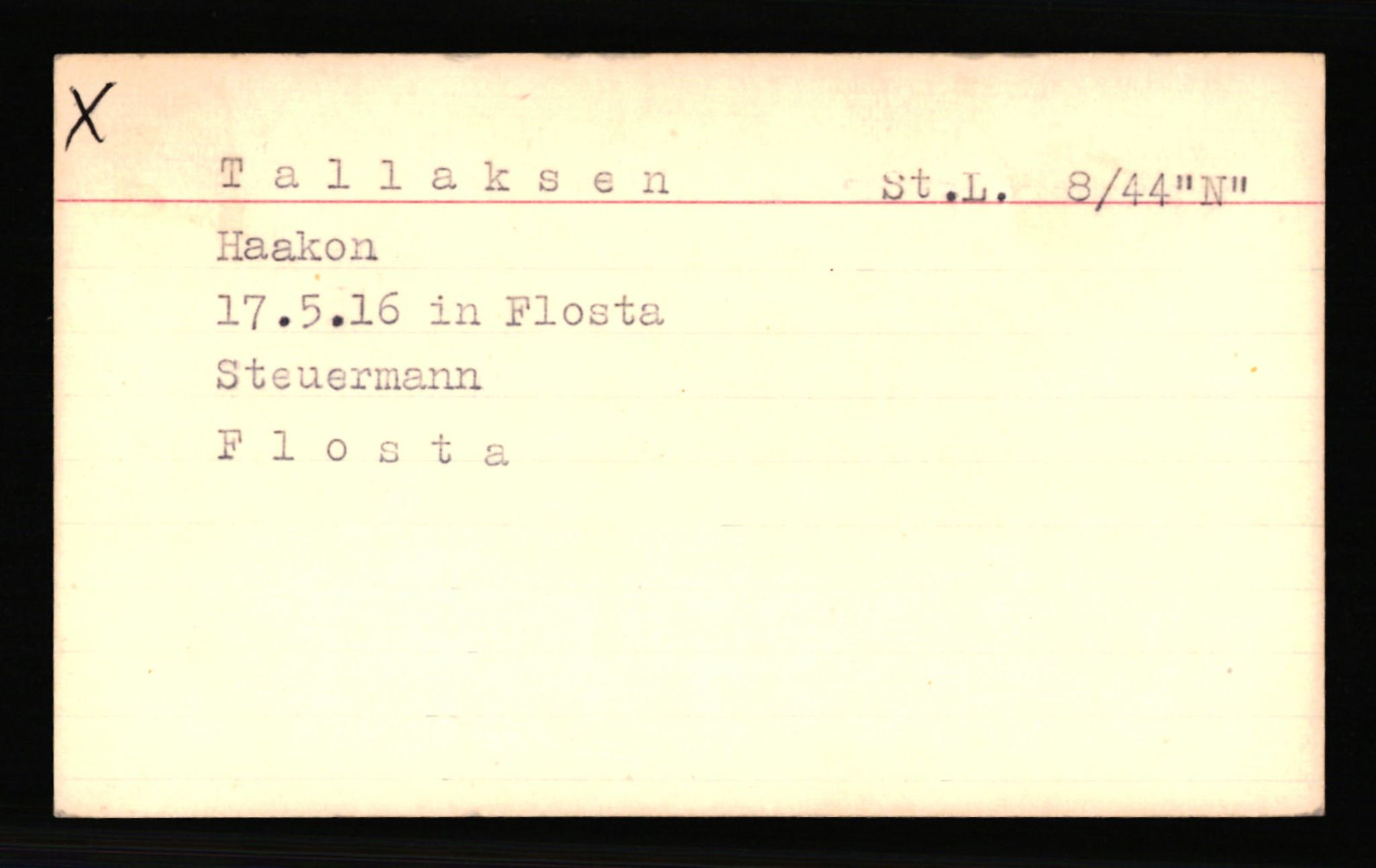 SS- und Polizeigericht Nord (IX), AV/RA-RAFA-3182/0001/C/Ca/L0007: kartotekkort for personer alfabetisk på etternavn: T-Å, 1940-1945, s. 2