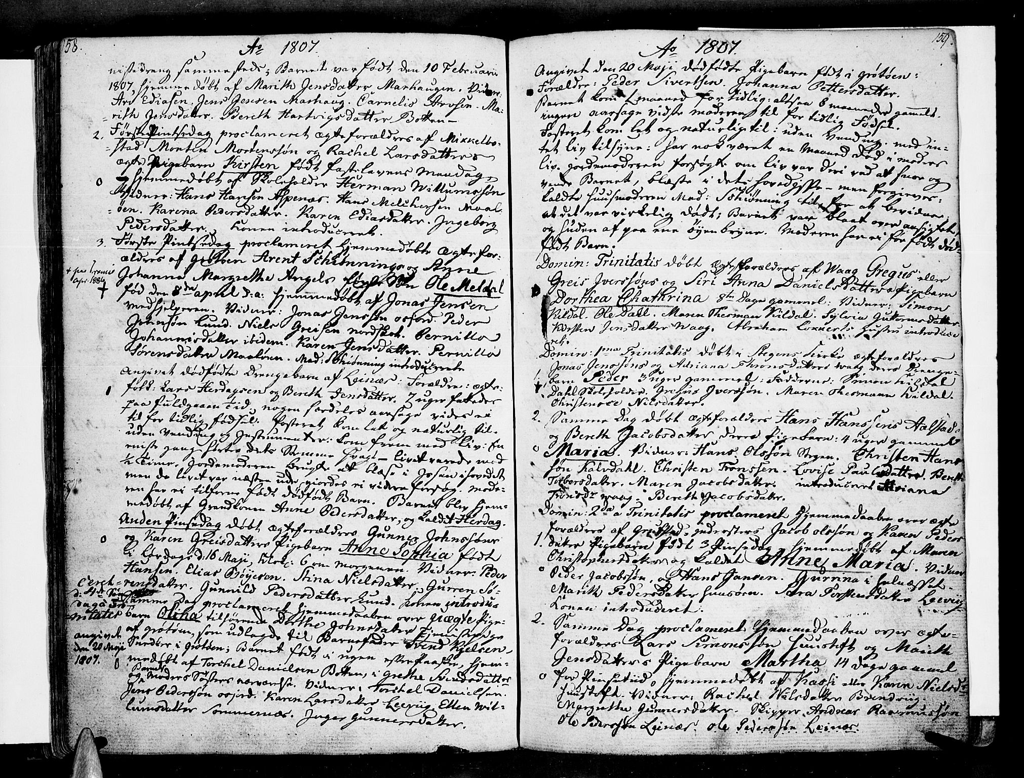 Ministerialprotokoller, klokkerbøker og fødselsregistre - Nordland, AV/SAT-A-1459/855/L0797: Ministerialbok nr. 855A05, 1800-1820, s. 158-159